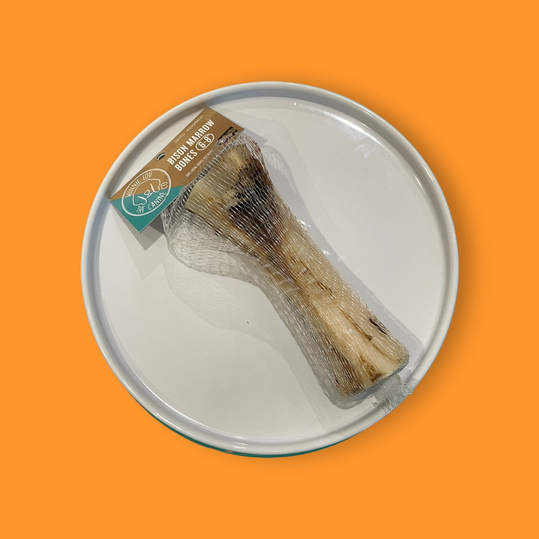 Winnie Lou Roasted Bison Marrow Bone 6-8" LARGE "Chew Bar"