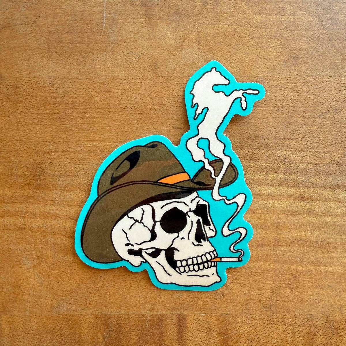 Steel Bison - Smokin' Skull 3 Inch Glossy Vinyl Sticker