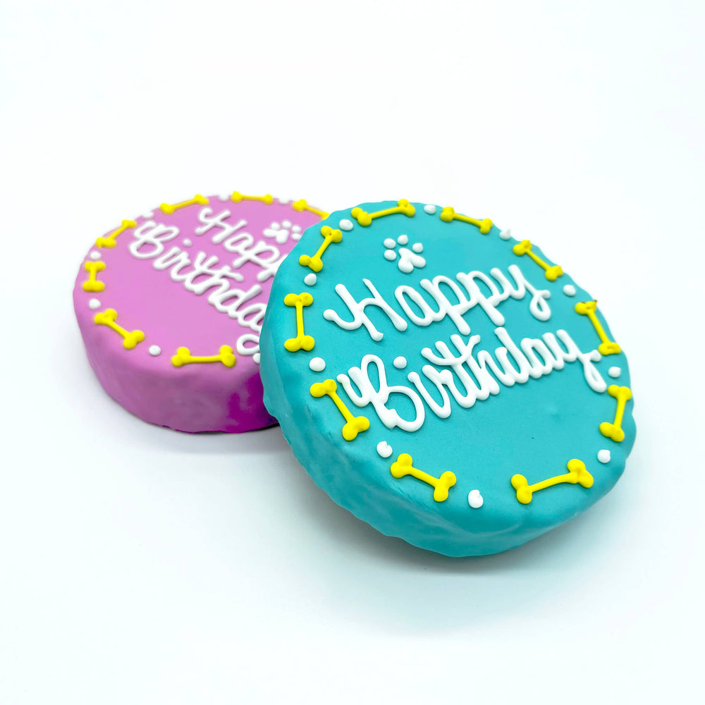 Furry Belly Bake Shop - Bones Birthday Chewy Oat Cake: Turquoise