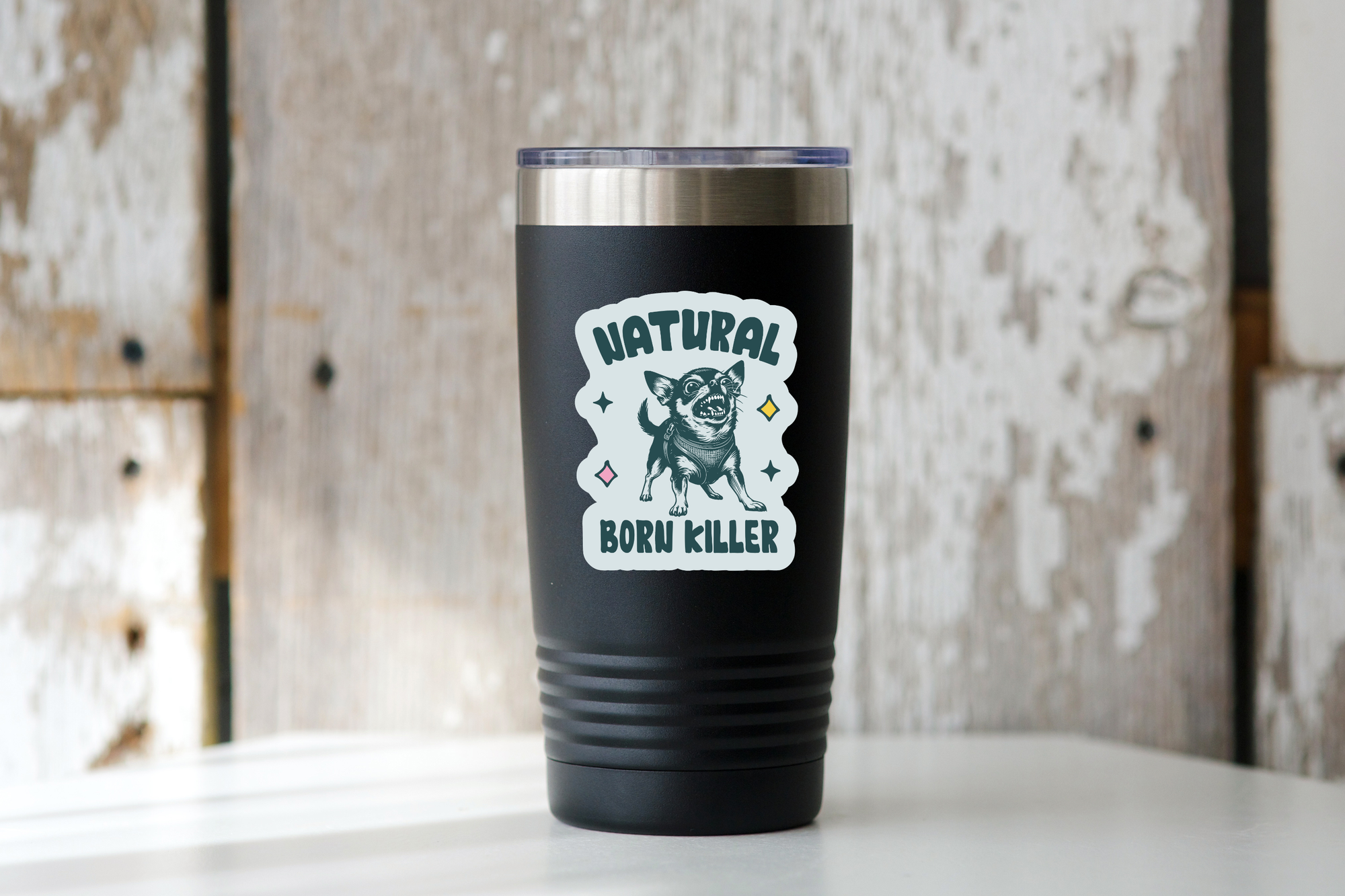 Yarnival - Natural Born Killer Sticker - chihuahua, yipper, small dog