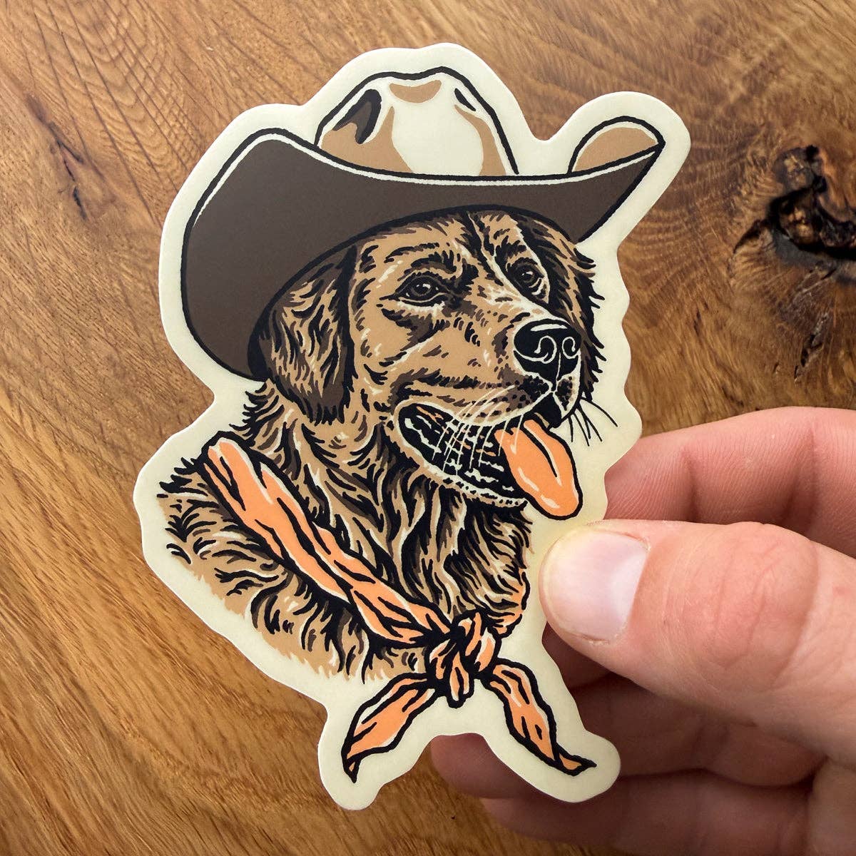 Steel Bison - Golden Retriever Cowdog 4 Inch Matte Vinyl Sticker
