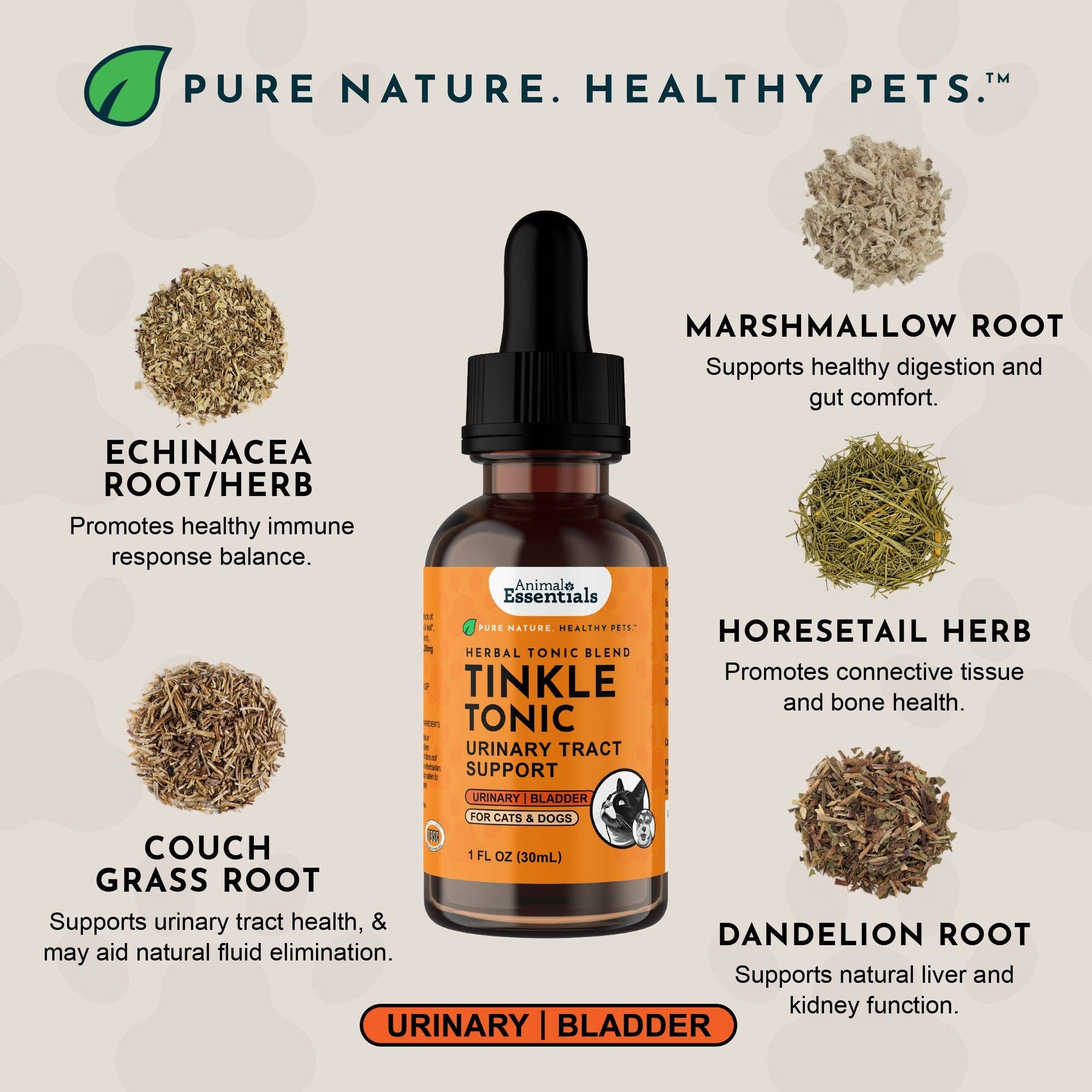 Animal Essentials | Tinkle Tonic Herbal Tonic Blend | Urinary Tract Support: 1oz