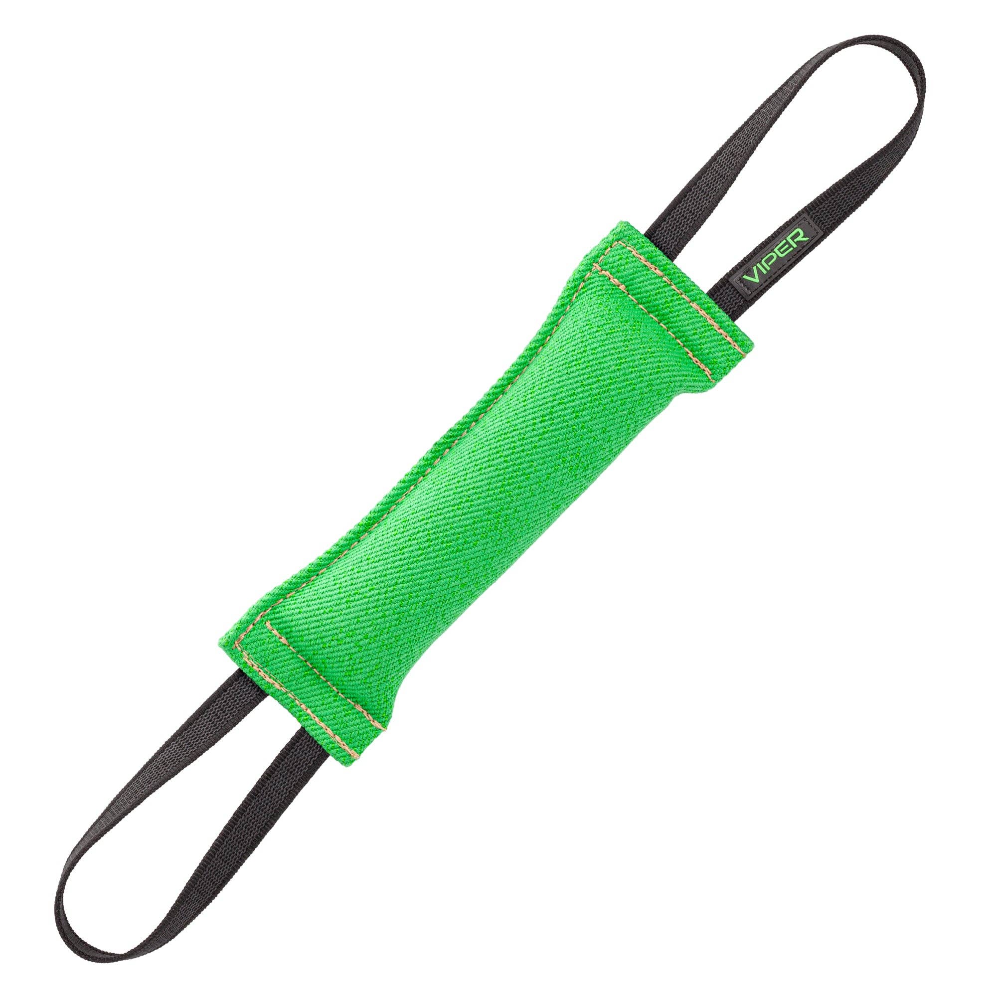 Dogline - Viper French Linen Tug Dog Toy: Green / 12in L x 2in W