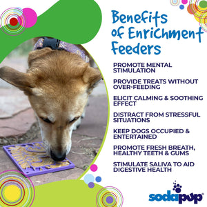 SodaPup - Groovy Love Design eMat Enrichment Lick Mat - small: Groovy Love emat - purple