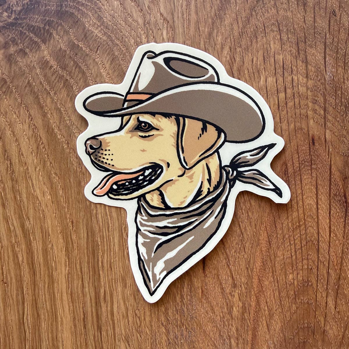 Steel Bison - Golden Lab Cowdog 3 Inch Matte Vinyl Sticker
