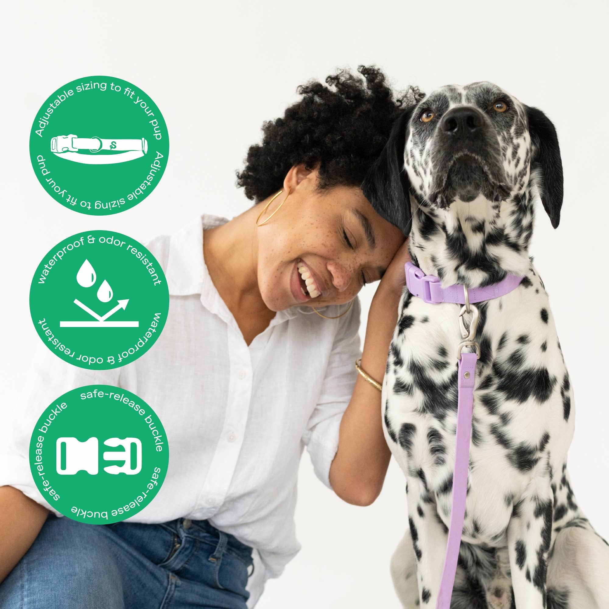 Springland Pets - Original Waterproof Dog Collar, Adjustable (4 Pack): Poppy (all sizes)