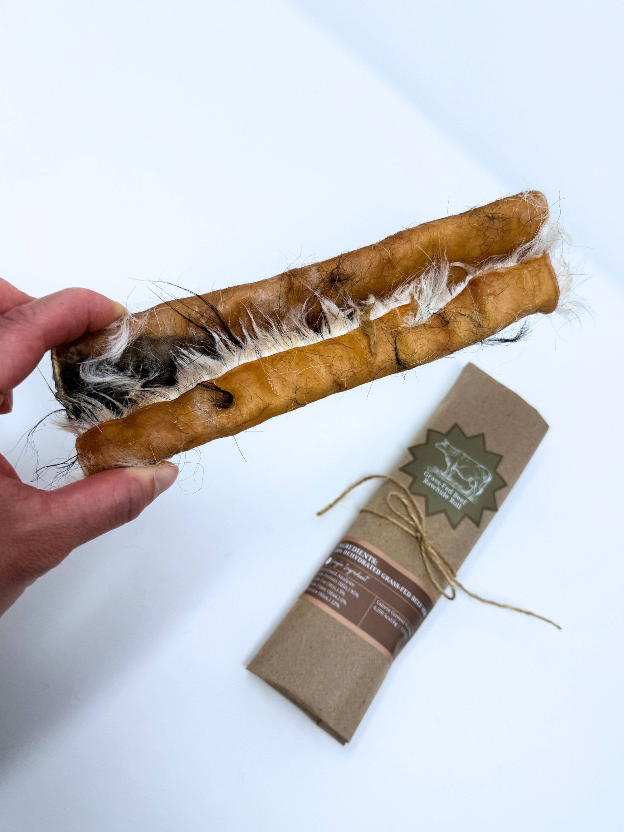 Litto Howler | Dehydrated Grass-Fed Beef Rawhide Roll (Fur-On)