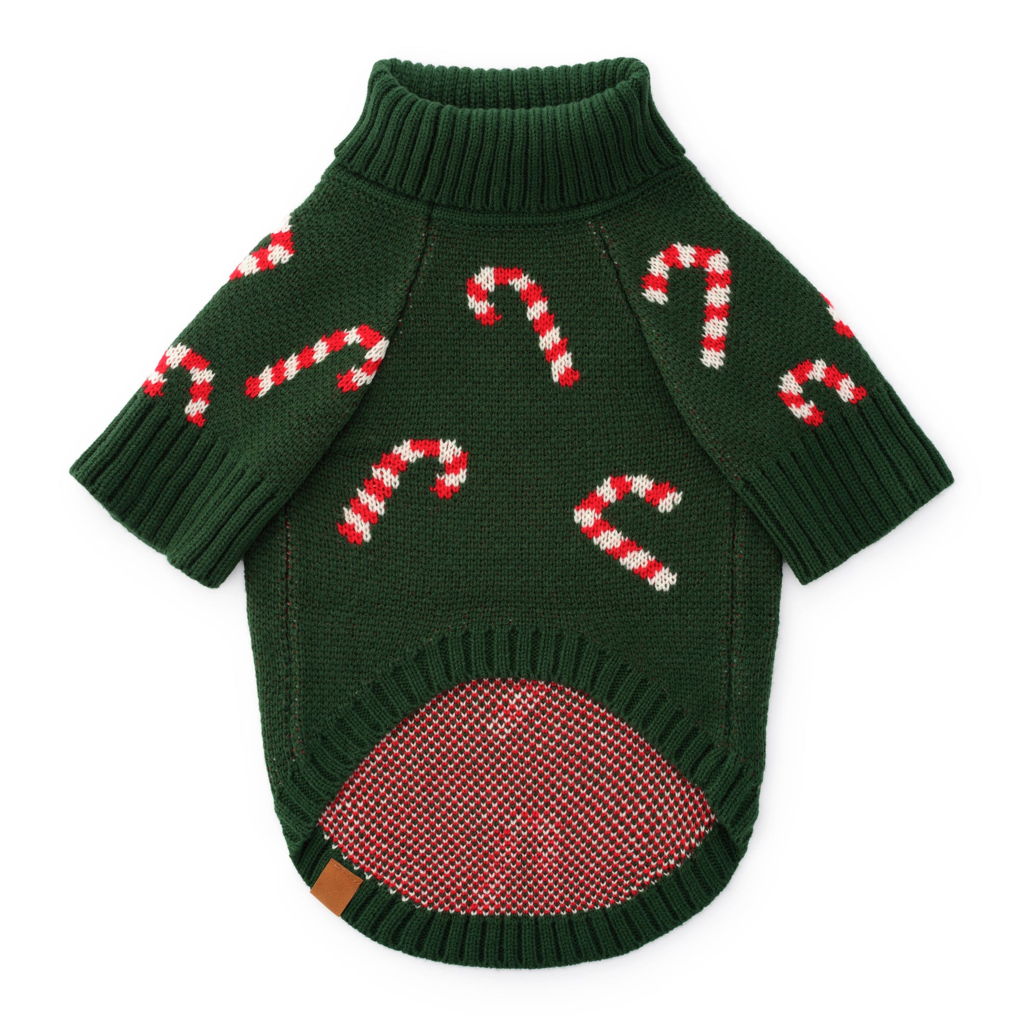 The Foggy Dog - Candy Canes Holiday Dog Sweater: S