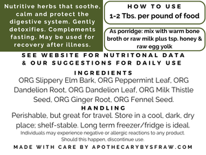 
            
                Load image into Gallery viewer, Apothecary by SFRAW - Starter&amp;#39;s Blend: Stomach Soothing Detox Herbs, 500CC jar
            
        