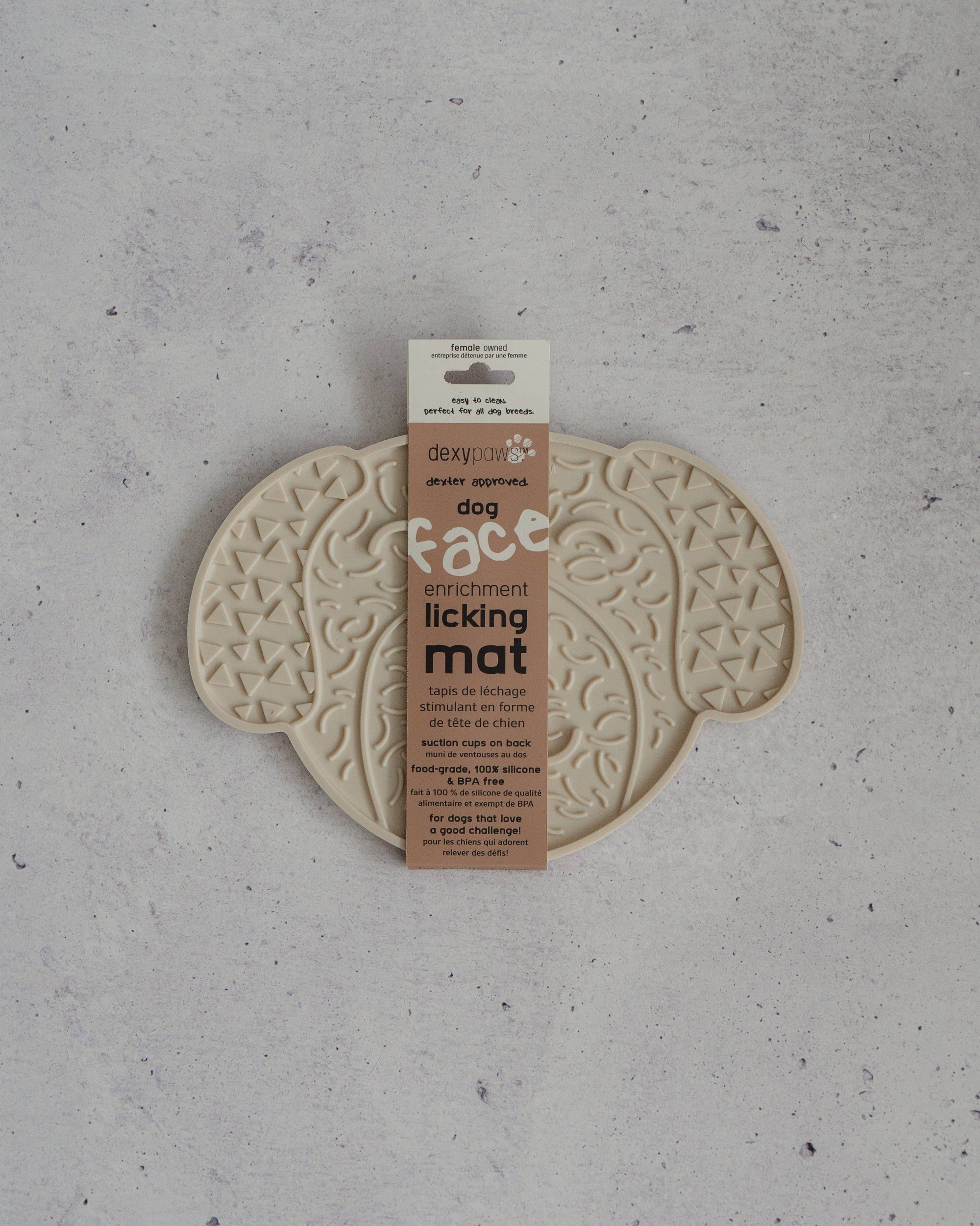 dexypaws - Cream Dog Head Enrichment Lick Mat