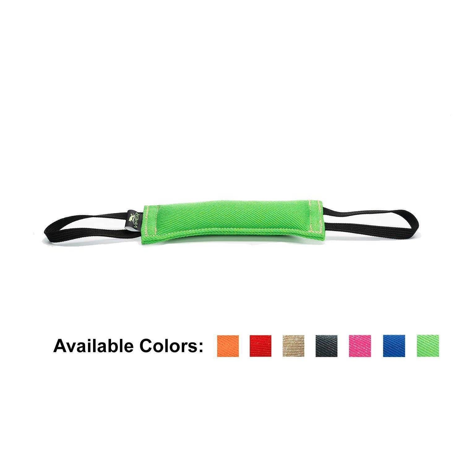 Dogline - Viper French Linen Tug Dog Toy: Green / 12in L x 2in W