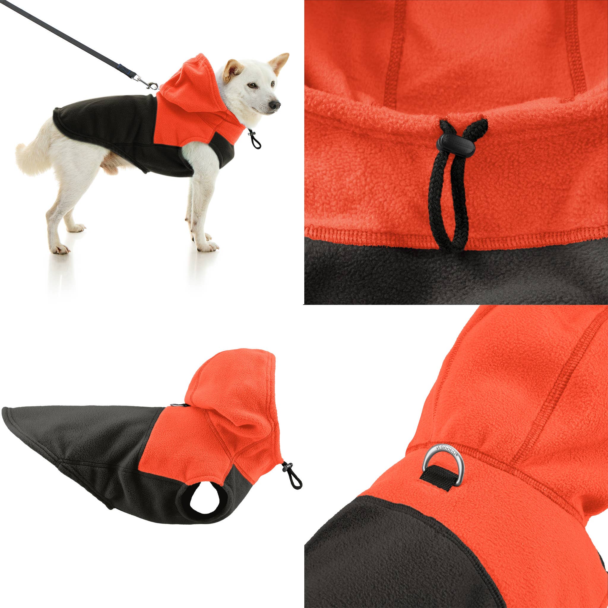Gooby - #72232 Fleece Vest Hoodie Two Tone: Black / X-Small