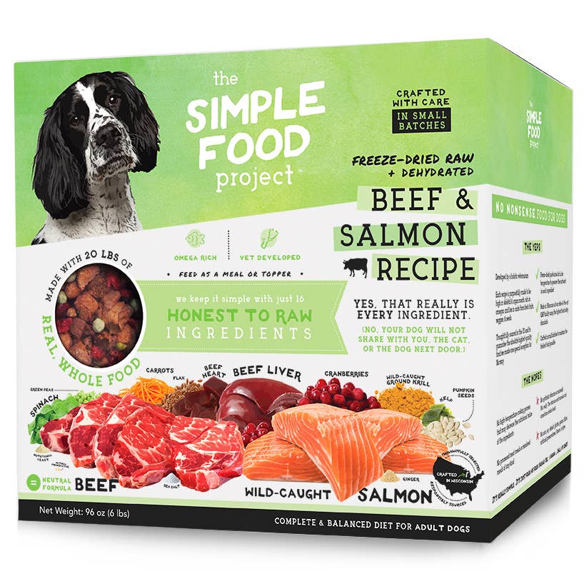 The Simple Food Project- Beef & Salmon Recipe for Dogs: Original Nuggets (6-lb)