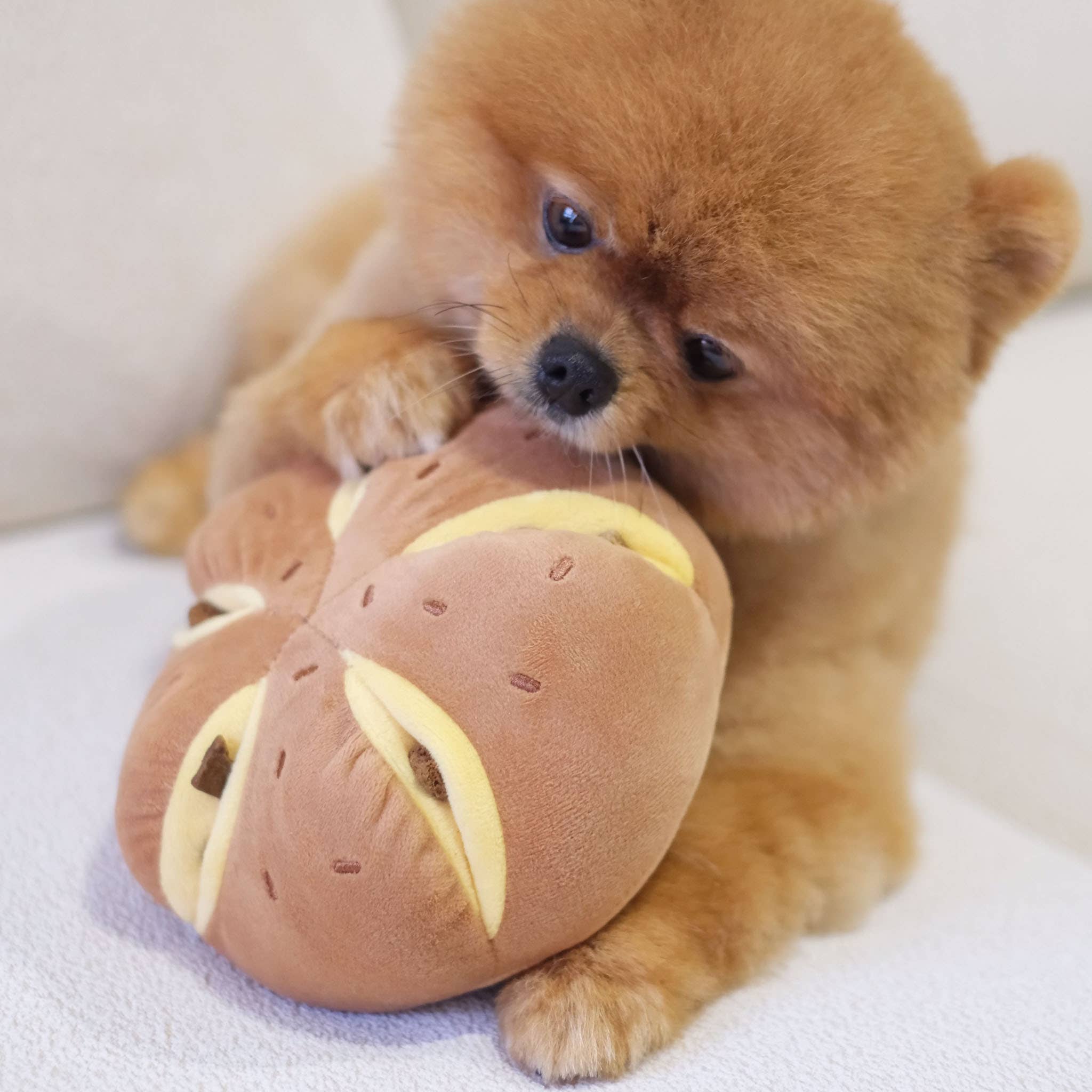 Pups & Bubs - Cheesy Bread Nosework Enrichment Toy | Silent