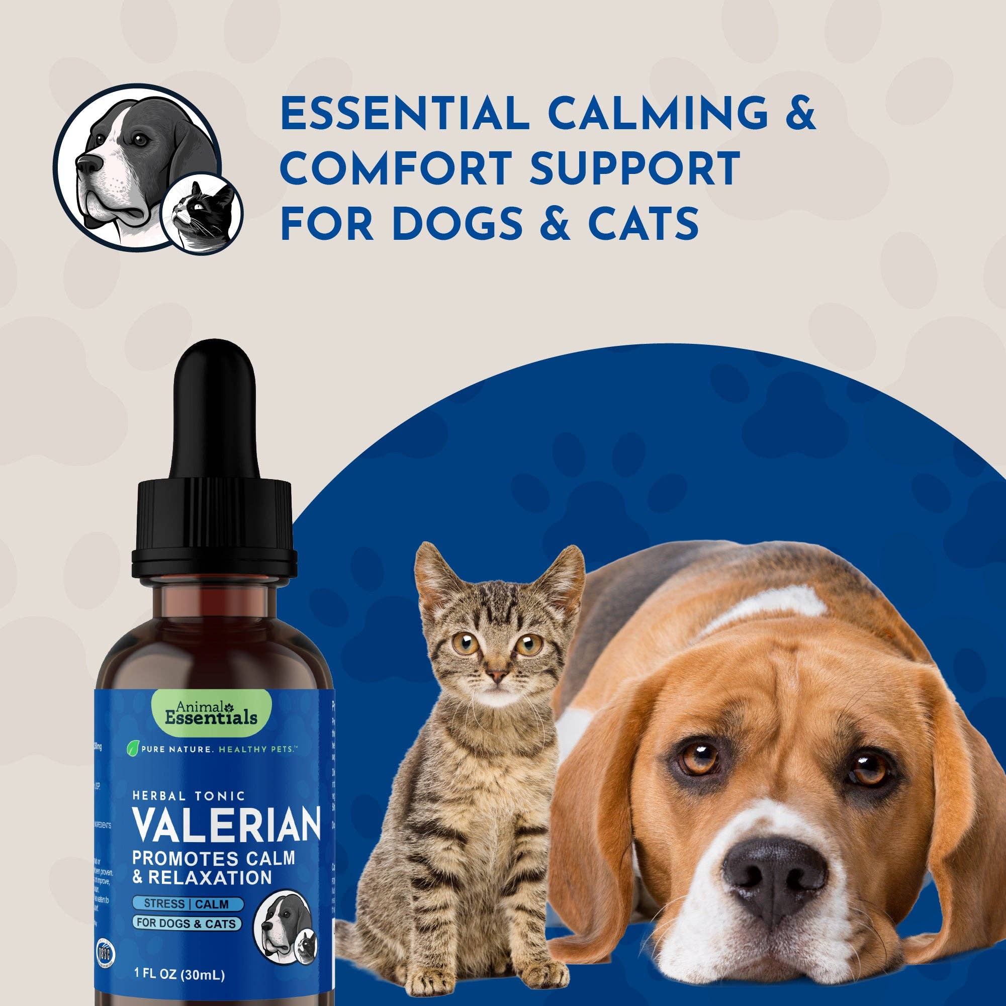 Animal Essentials - Valerian Herbal Tonic | Promotes Calming Effect: 1oz