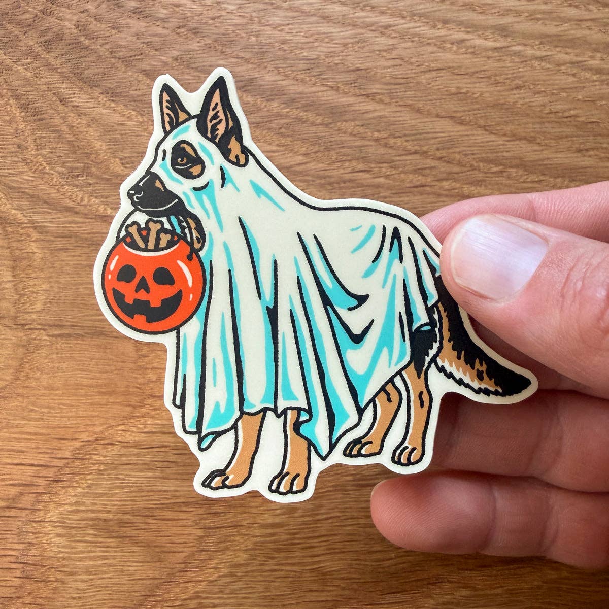 Steel Bison - Ghost German Shepherd 3 Inch Matte Vinyl Sticker