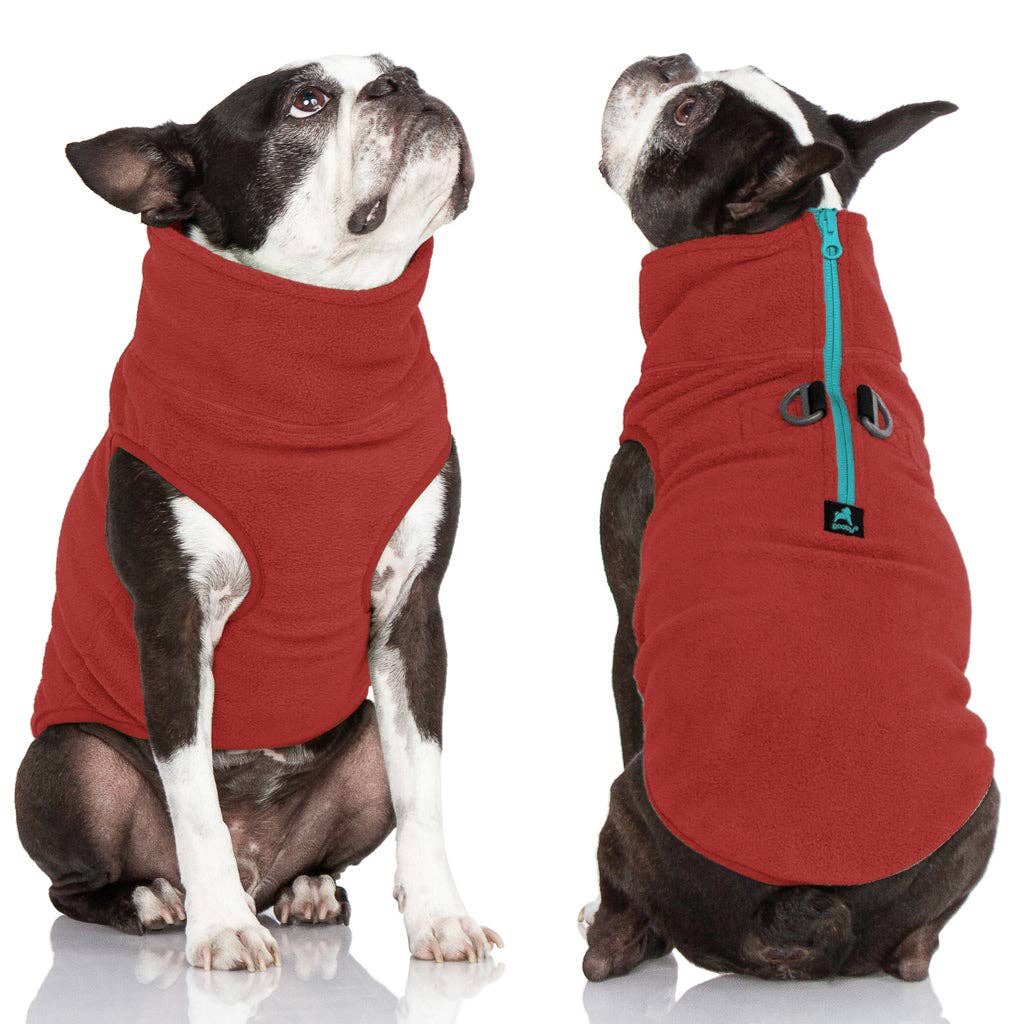 Gooby - #72211 Half Zip-Up Fleece Vest: Sand / Small