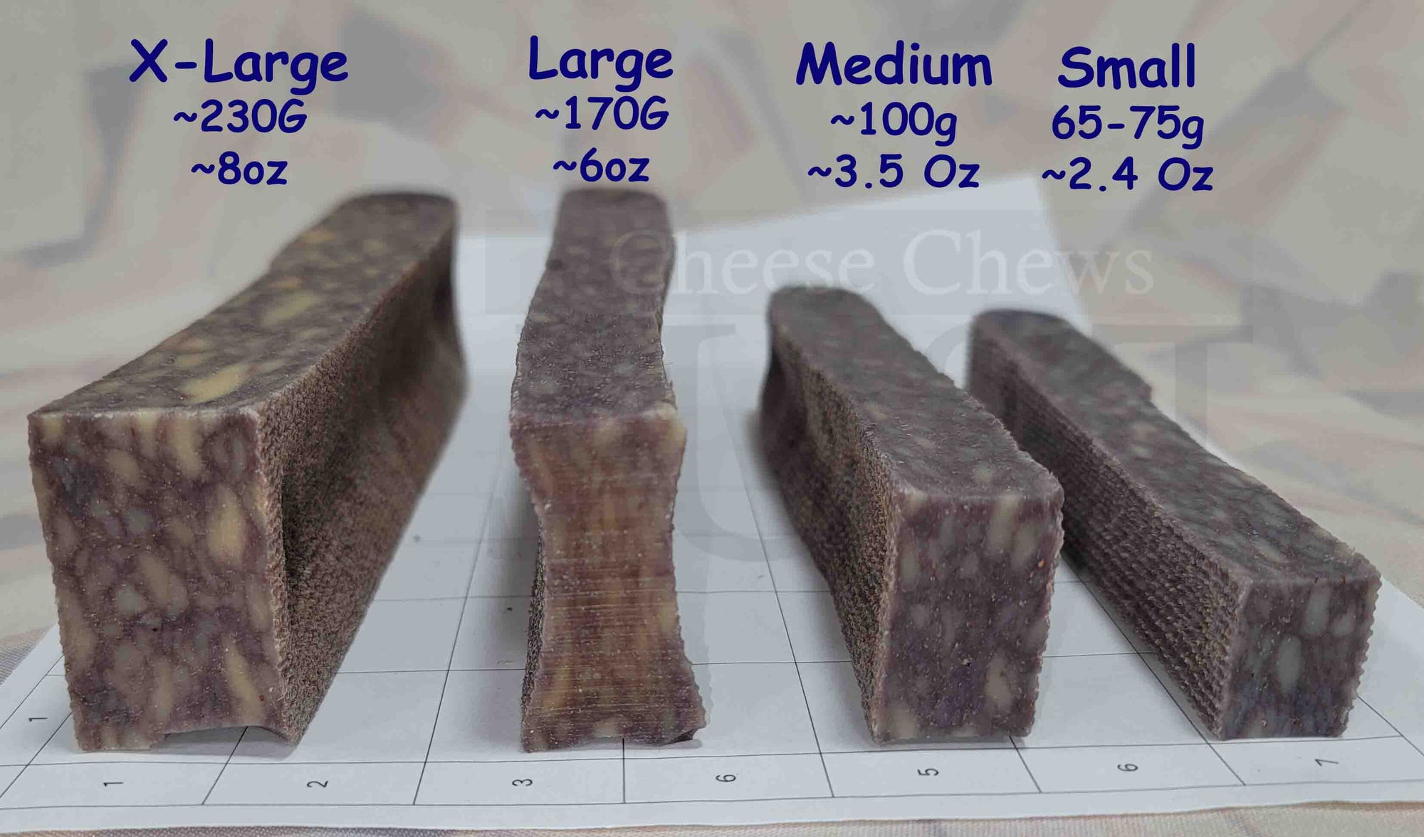 JUST Cheese Chews - Dog cheese chew.  Blueberry Med.  Himalayan Yak ~4.6 oz 130g