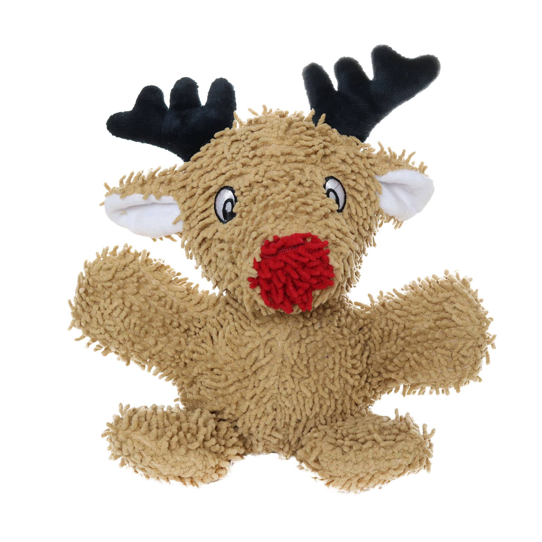 Tuffy Dog Toys - VIP Products - Mighty Microfiber Ball Reindeer, Holiday Squeaky Dog Toy