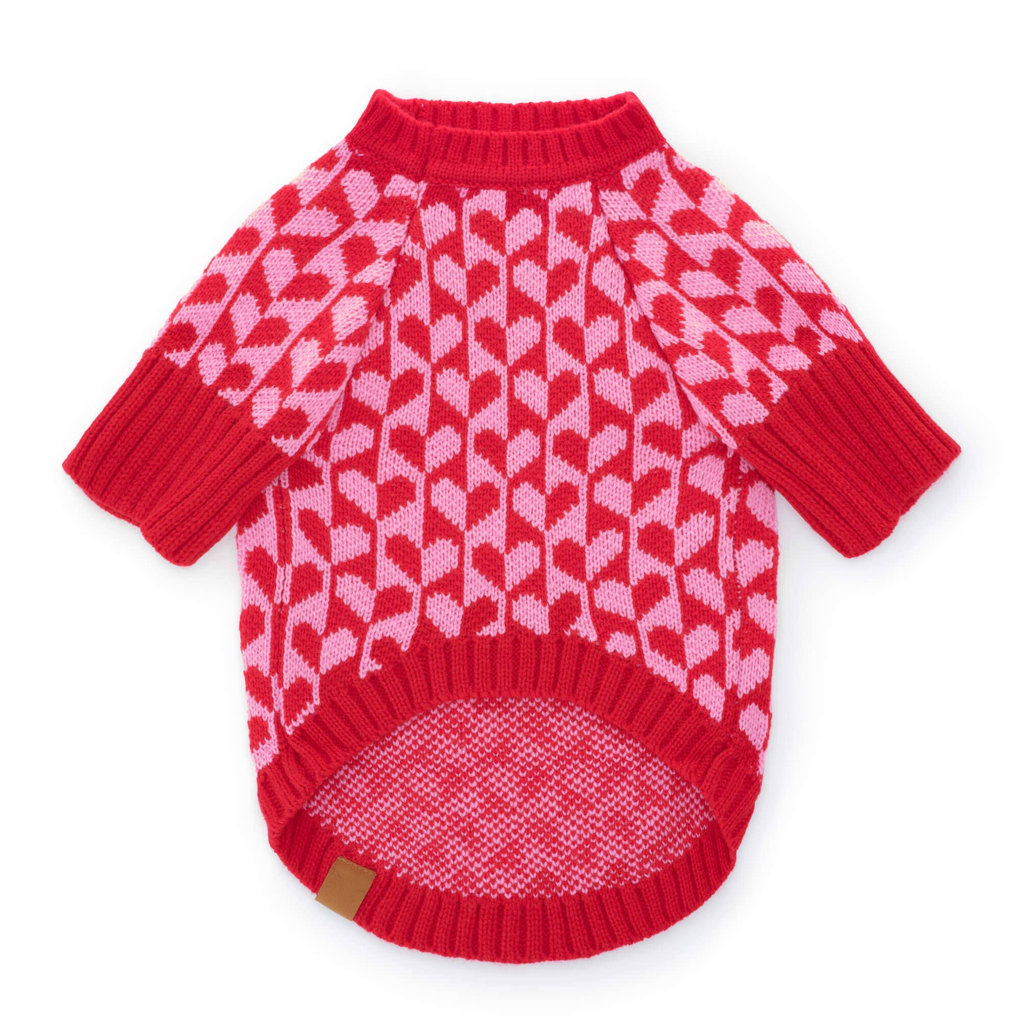 The Foggy Dog - Heart Stripe Valentine's Day Dog Sweater: XXL