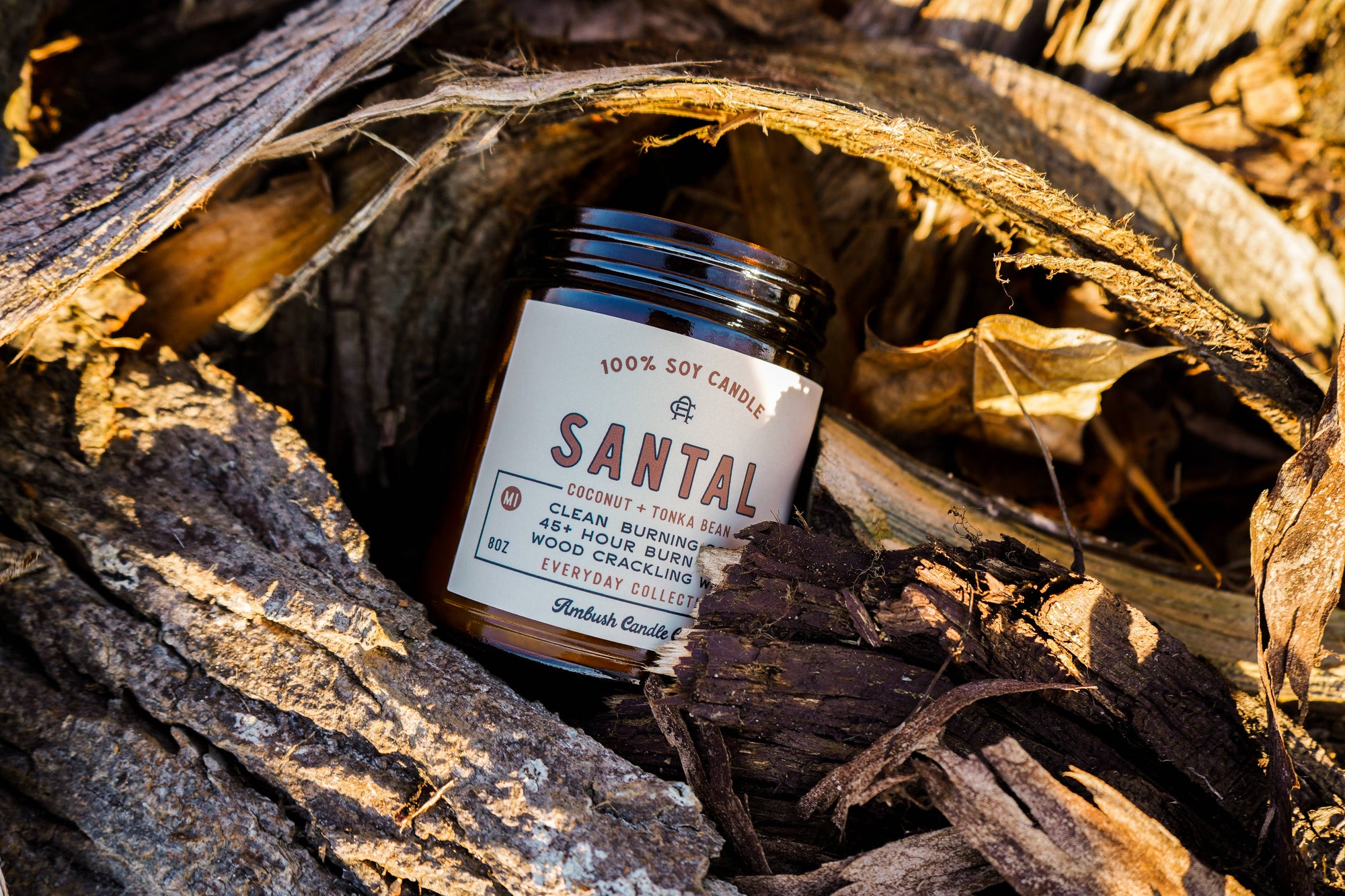 Ambush Candle Co. - Santal | Coconut + Tonka Bean 8oz Soy Candle