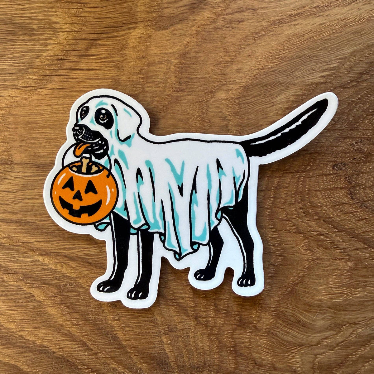 Steel Bison - Ghost Black Lab 3 Inch Glossy Vinyl Sticker