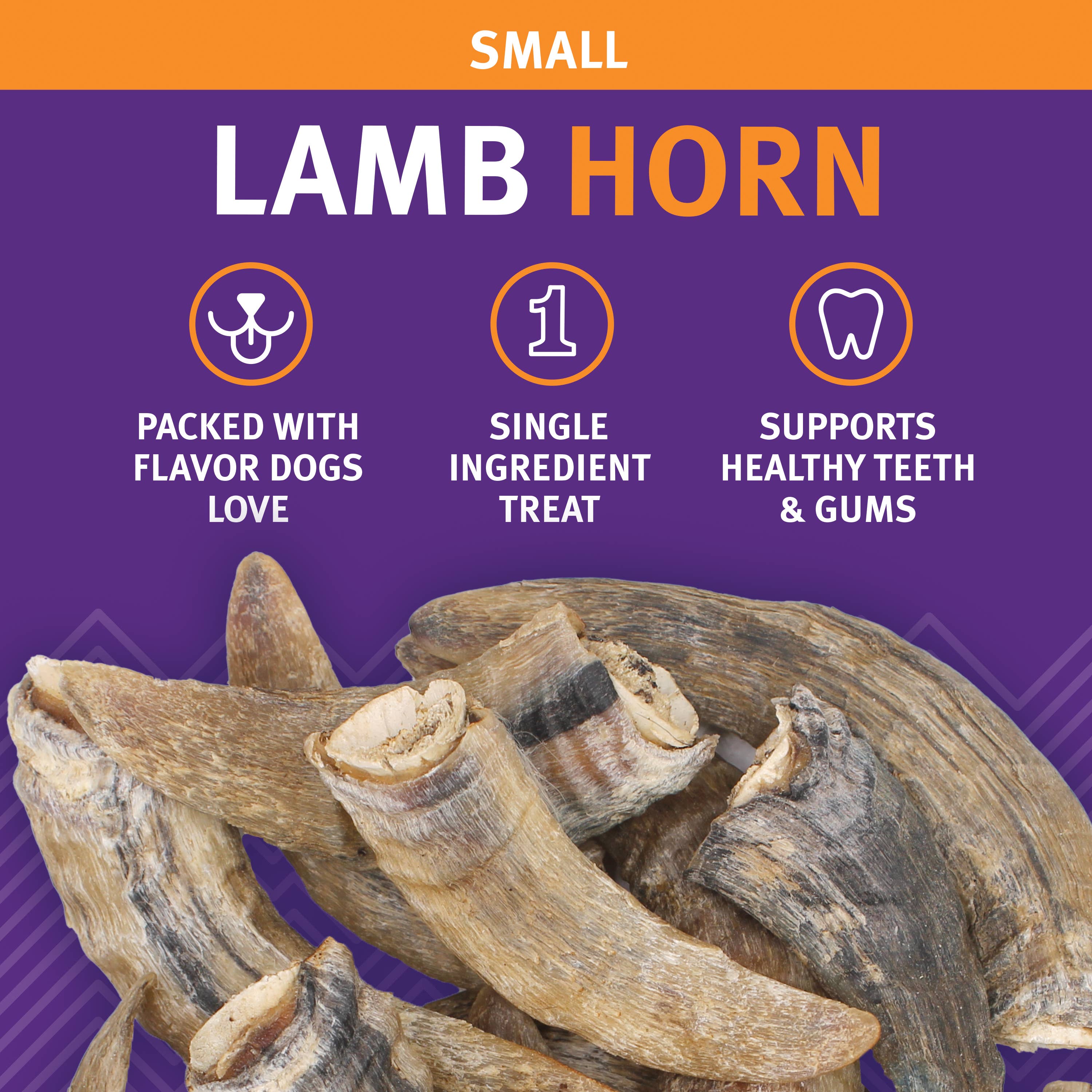 Icelandic+ - Icelandic+ Small Lamb Horn with Marrow Dog Treat: 1-ct (Single)