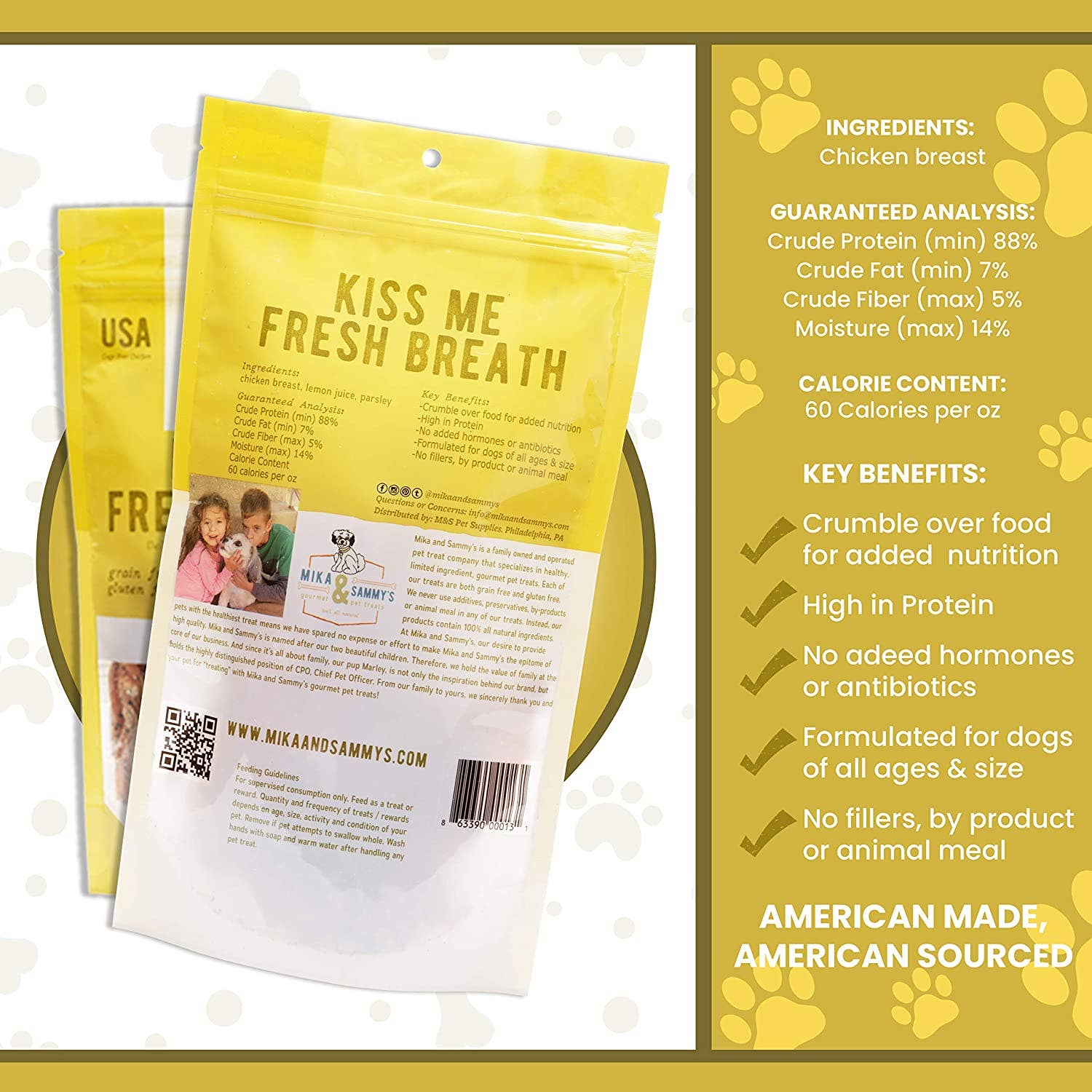 Mika and Sammy's Gourmet Pet Treats - Kiss Me Fresh Breath: 5oz Bag