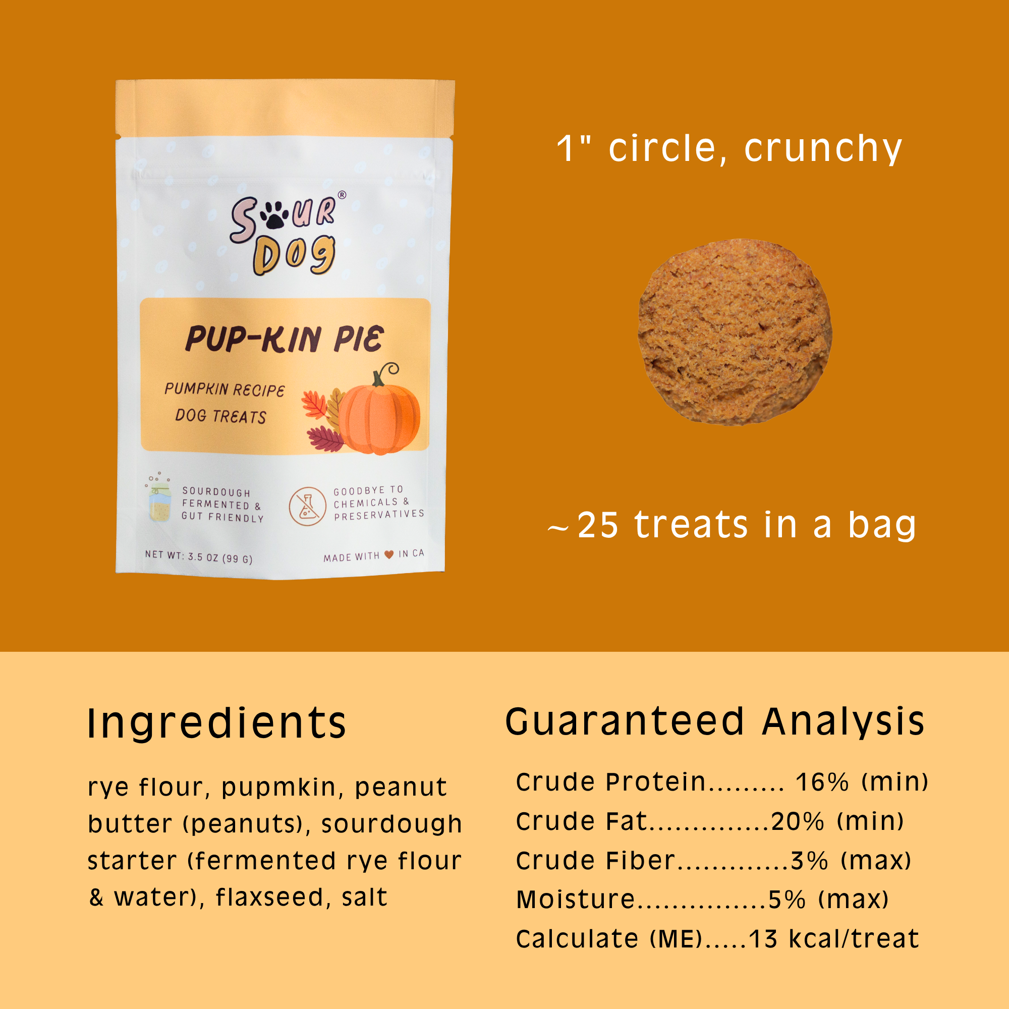 SourDog - Pupkin Pie - Pumpkin Sourdough Dog Treats