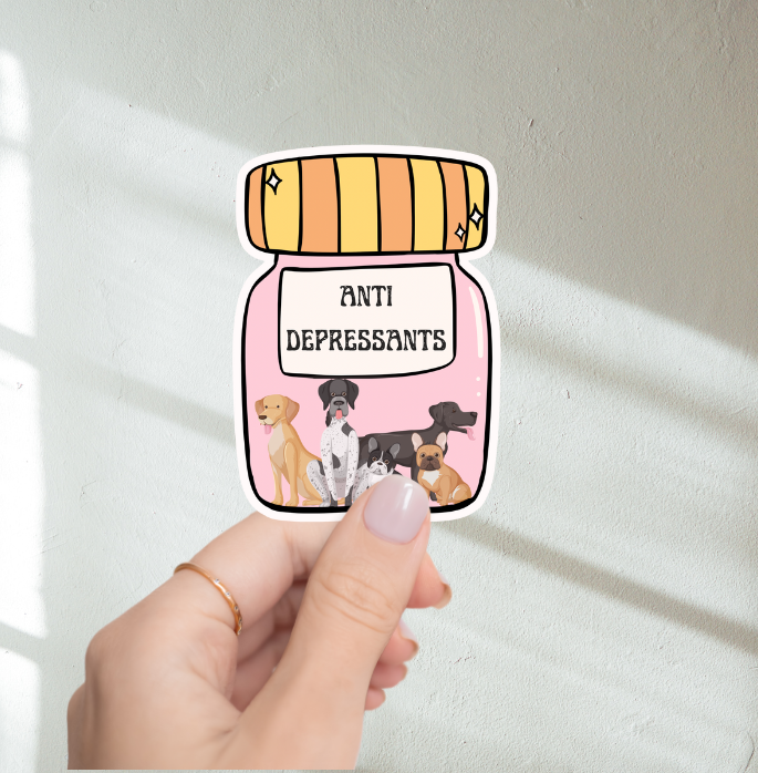 The Doggy District - Antidepressants Dog Sticker