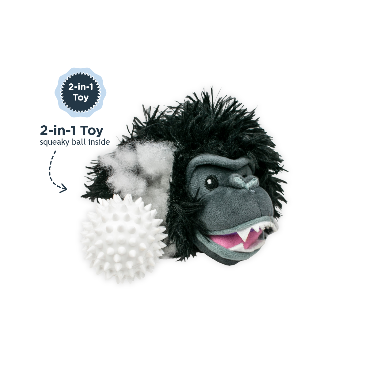 Tall Tails - Highland Cow 2-in-1 Fetch Ball Dog Toy