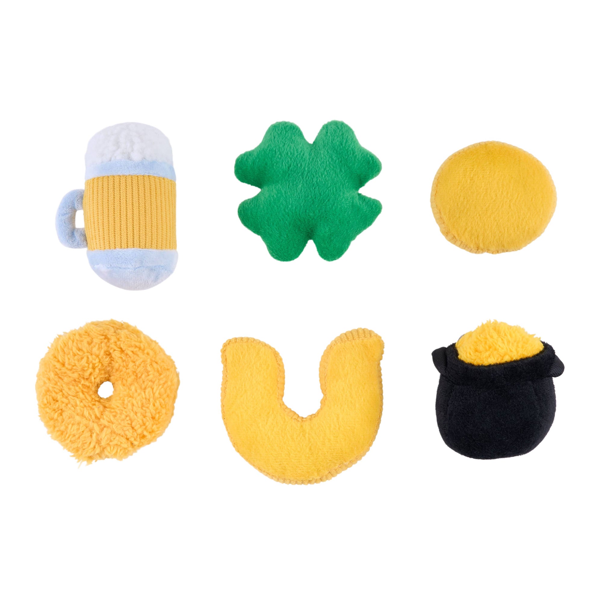 ZippyPaws - Miniz 6-Pack - Lucky Charms- Saint Patrick's Day Dog Toy