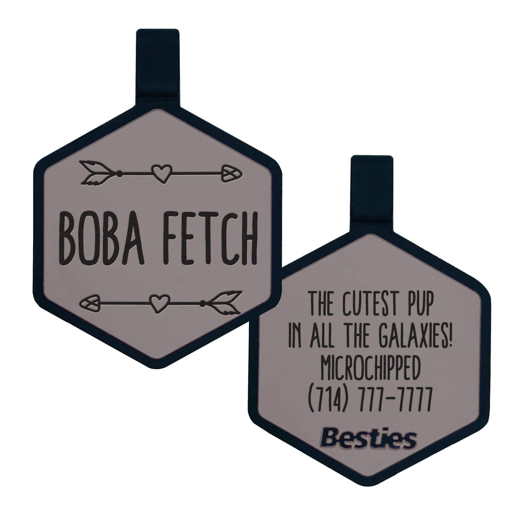 Besties Pets - Wild One Silicone Dog ID Tag: Flamingo Pink
