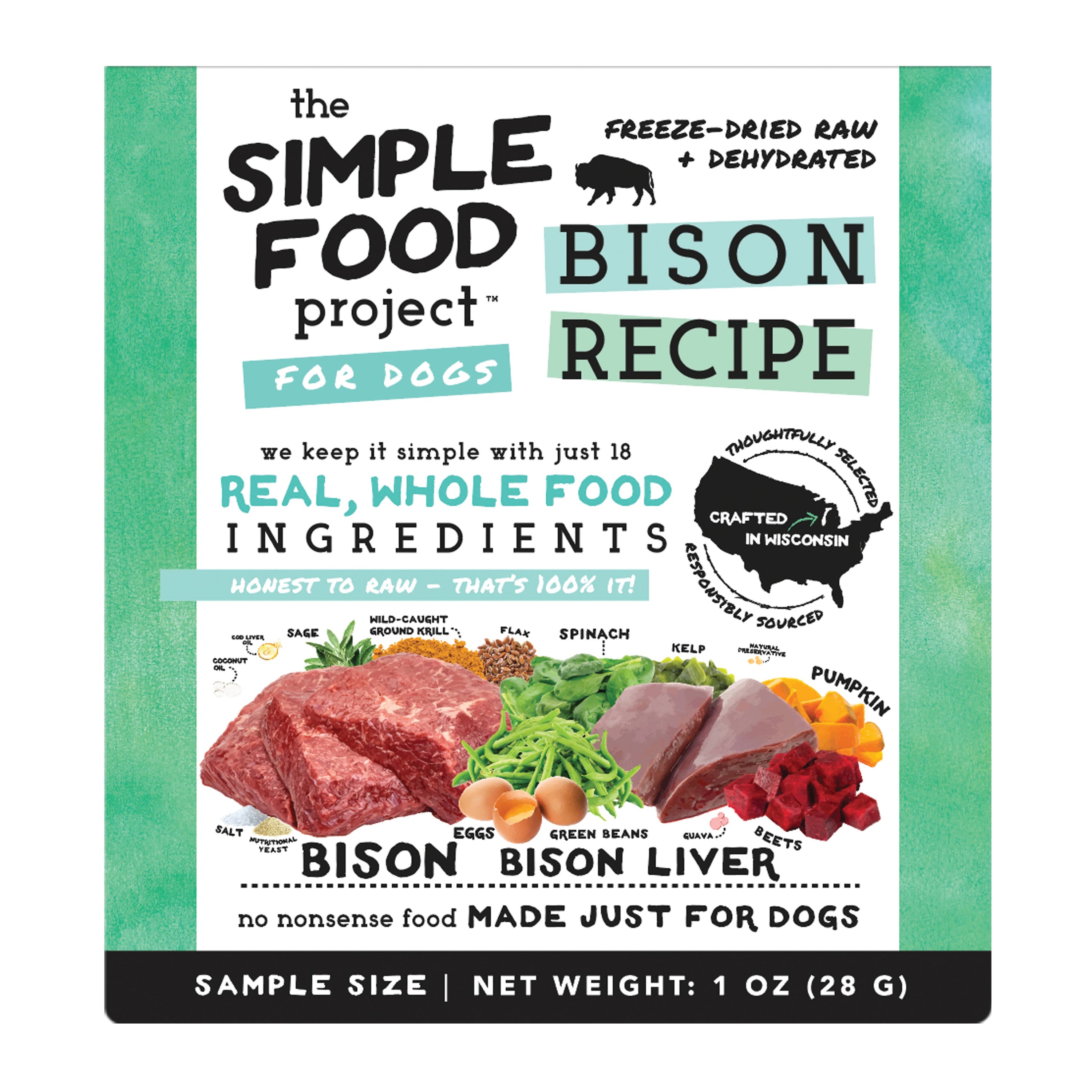 The Simple Food Project - Bison Recipe for Dogs: Original Nuggets / 96oz (6-lb)