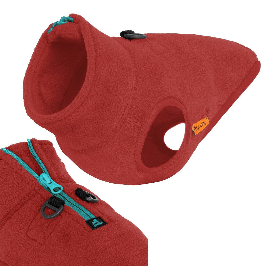 Gooby - #72211 Half Zip-Up Fleece Vest: Blue / Medium