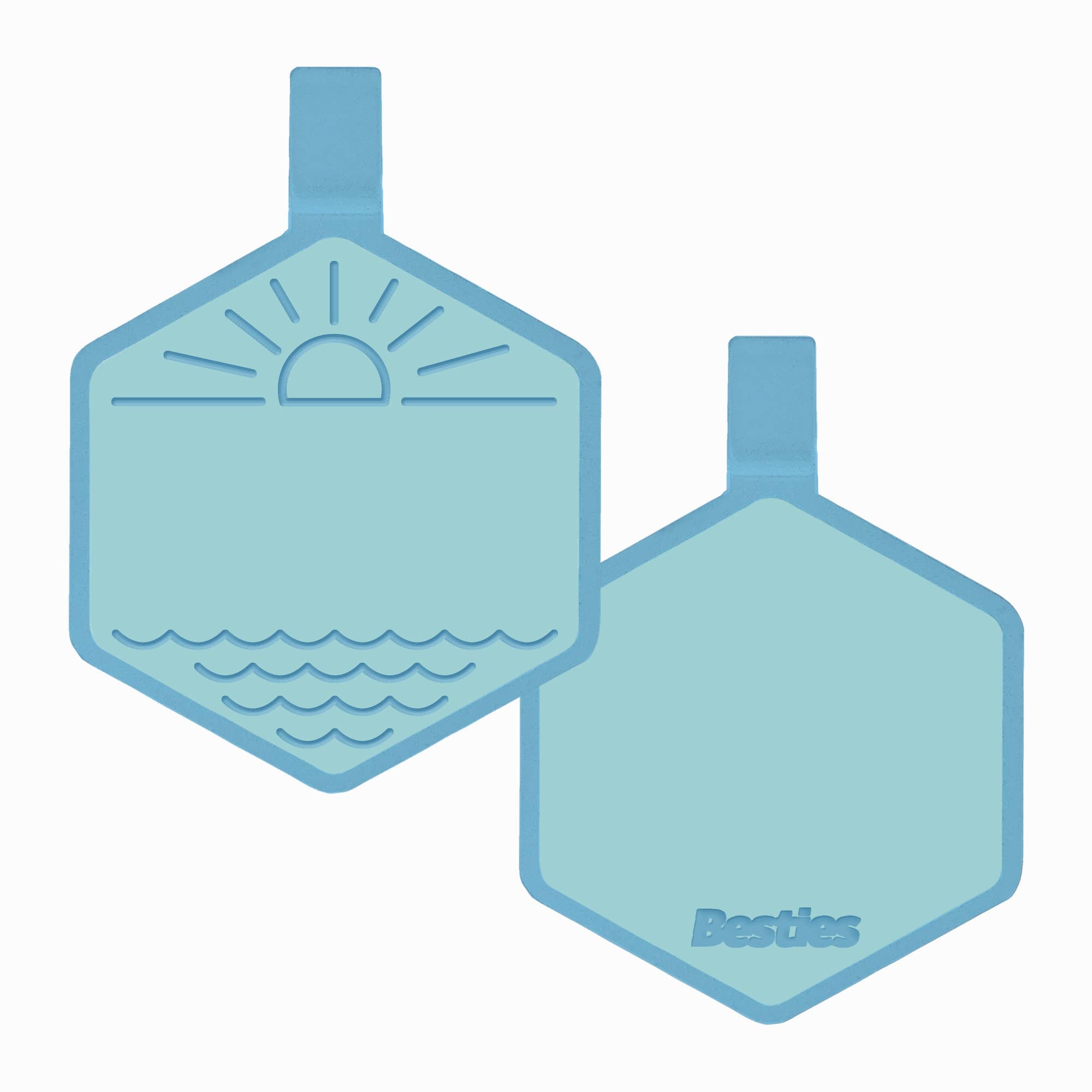 Besties Pets - Salt and Sun Silicone Dog ID Tag: Flamingo Pink