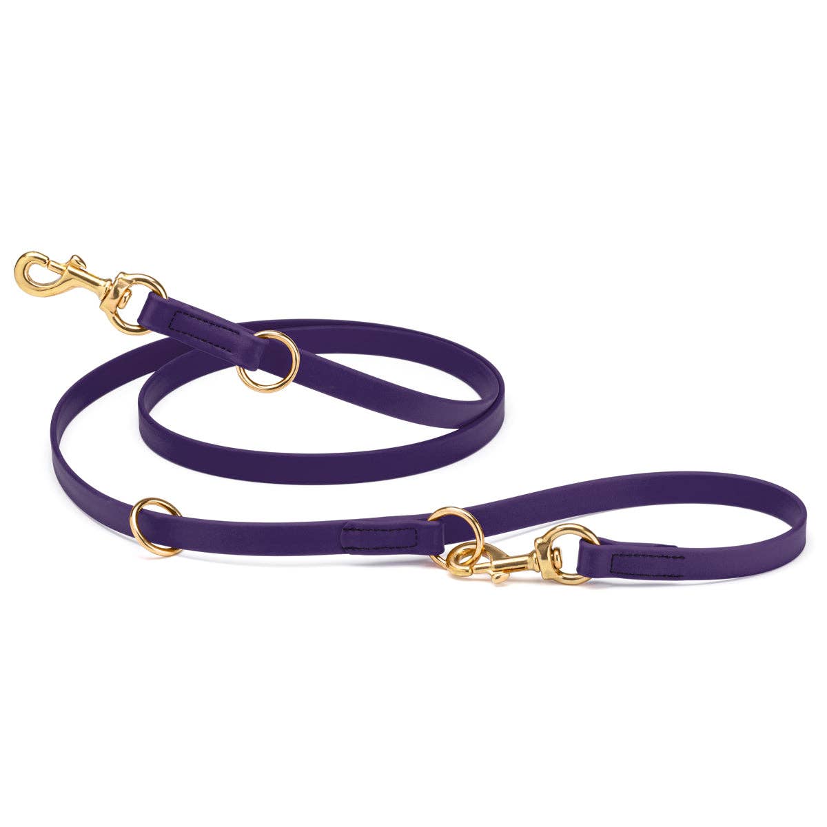 Dogline - Viper Biothane Adjustable Multi-Purpose Dog Leash with Brass Hardware, 7FT: Black