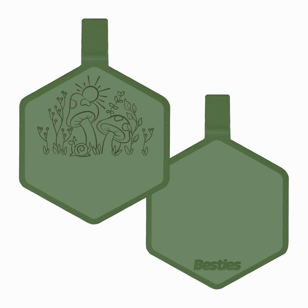 Besties Pets - Fantastic Fungi Silicone Dog ID Tag: Terra Cotta