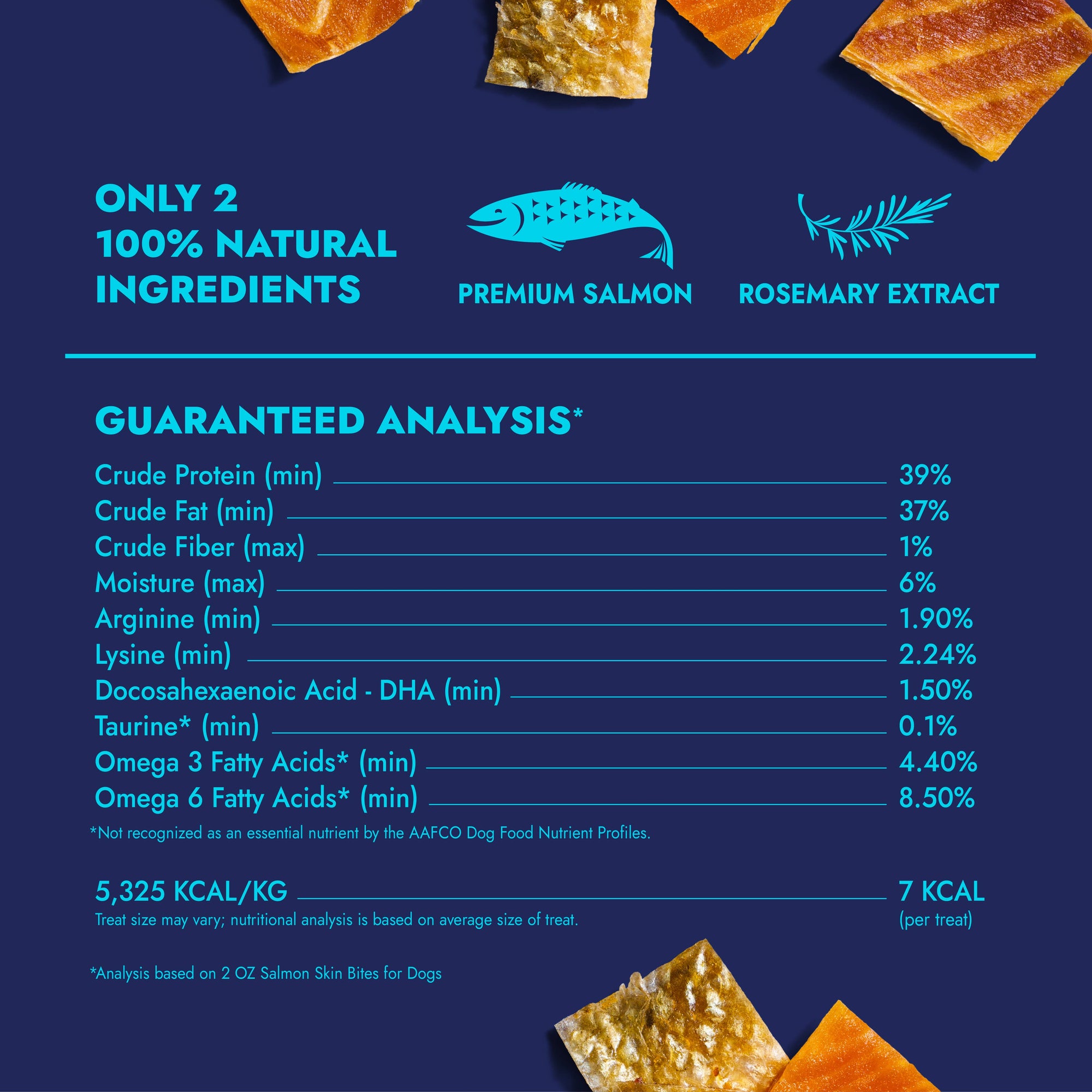 Finfare Pet Foods - Freeze-Dried Salmon Skin Bites for Dogs, 2oz