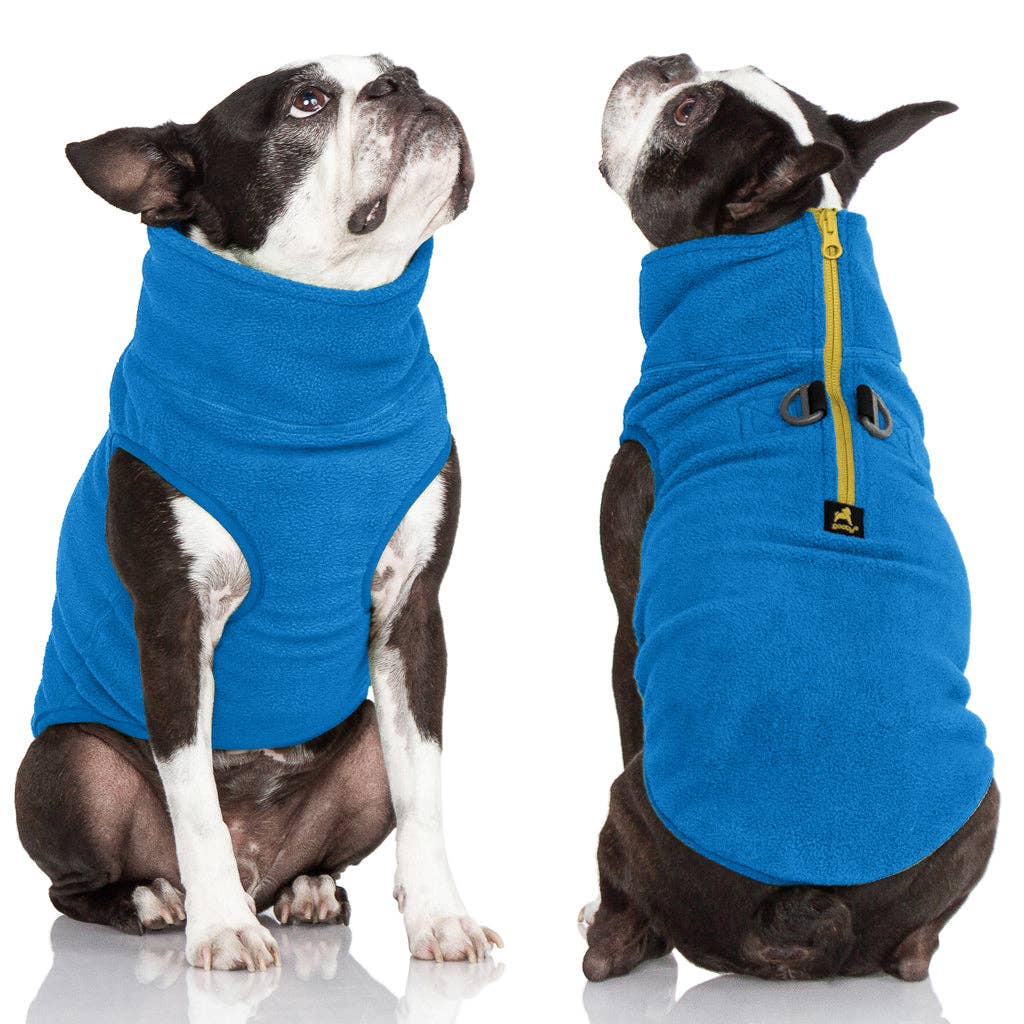 Gooby - #72211 Half Zip-Up Fleece Vest: Turquoise / Small