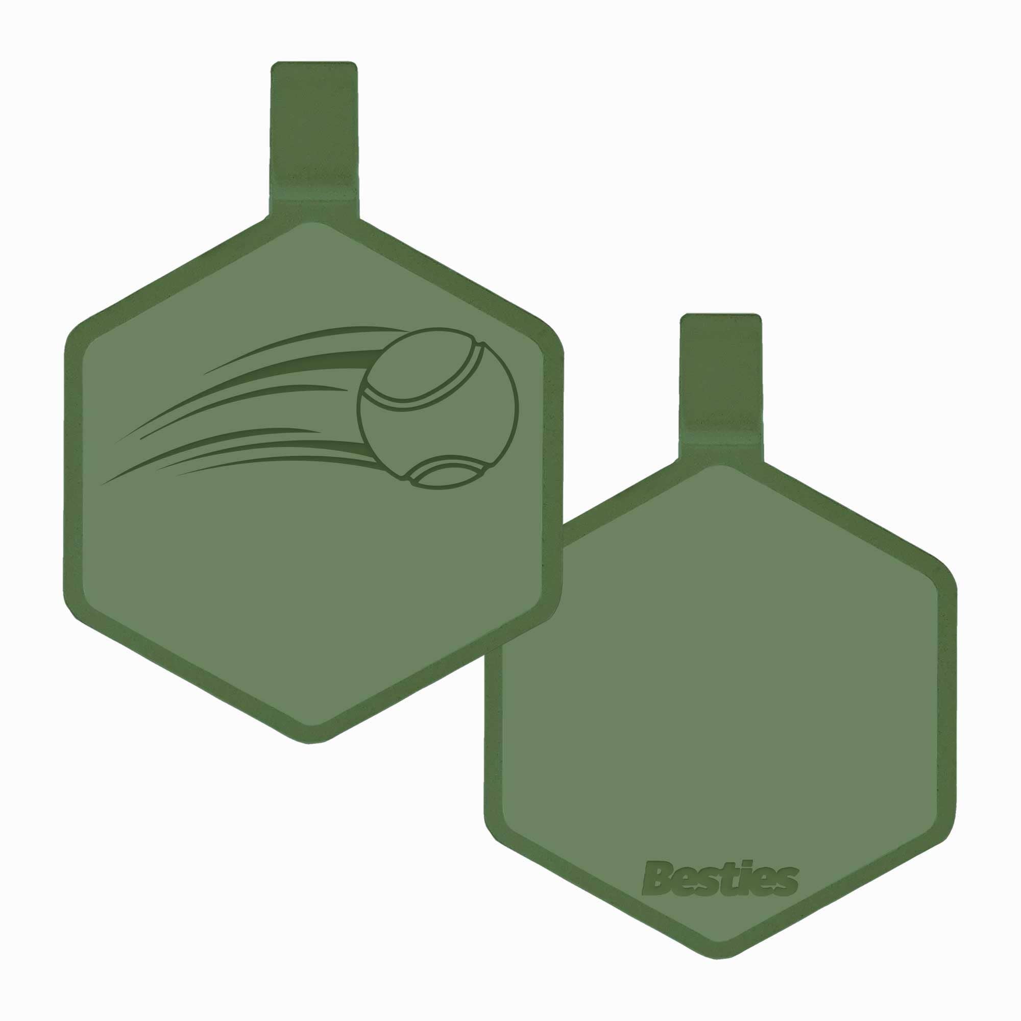 Besties Pets - Tennis Ball Silicone Dog ID Tag: Aqua