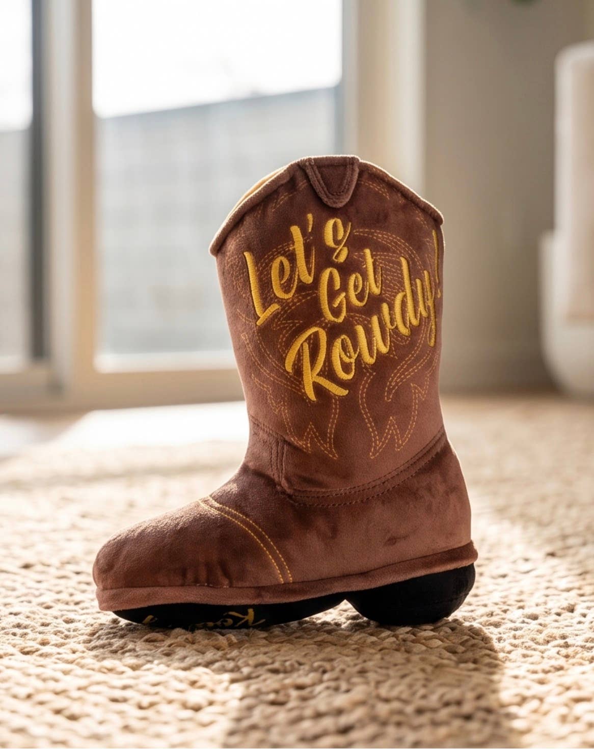 Haute Diggity Dog - Brown Western Cowboy Boot  | Squeaker Dog Toy