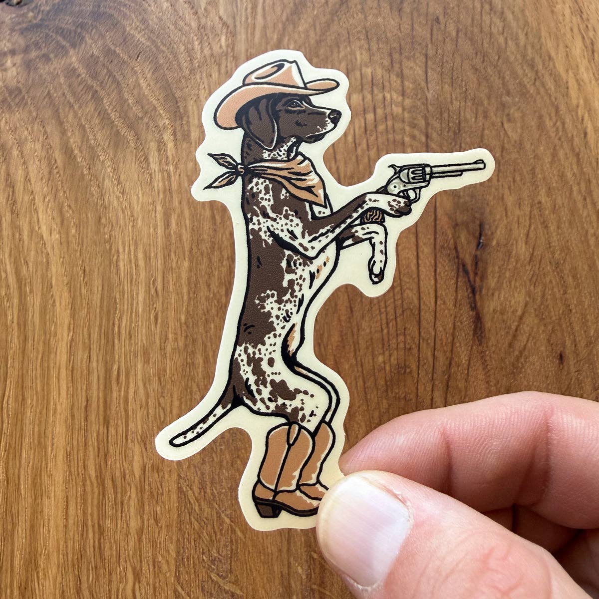 Steel Bison - German Shorthaired Pointer Outlaw 3 Inch Matte Vinyl Sticker