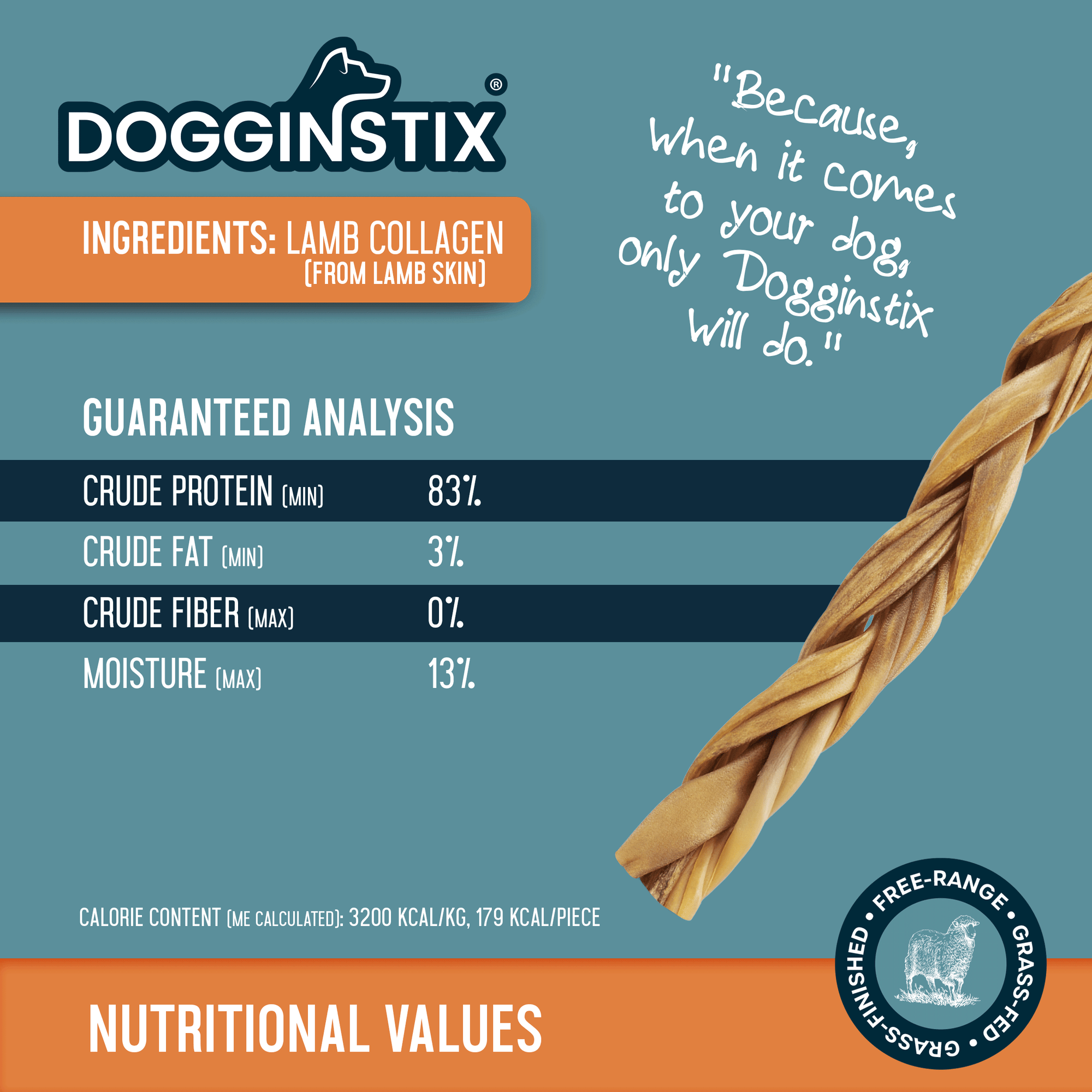 Dogginstix - 12" Braided Lamb Collagen Sticks