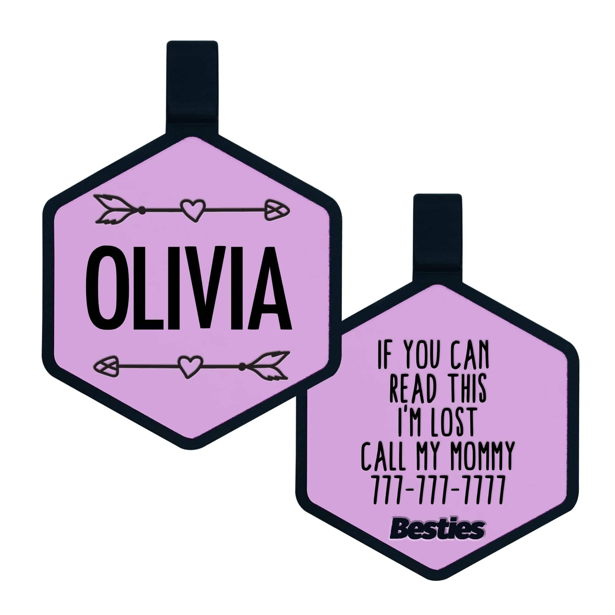Besties Pets - Wild One Silicone Dog ID Tag: Flamingo Pink