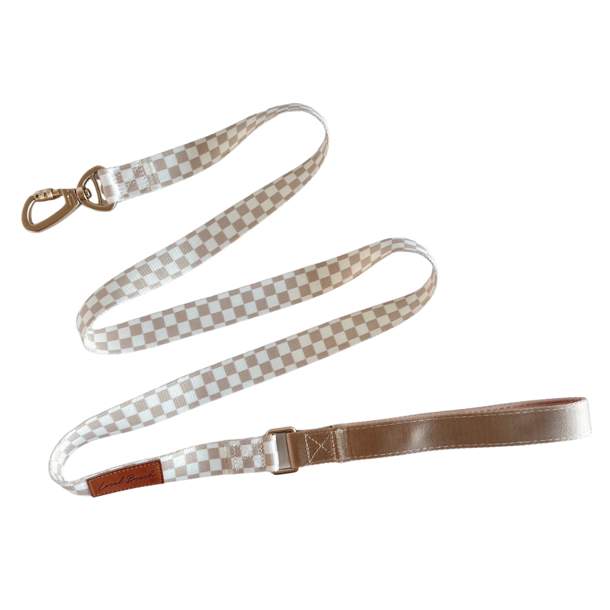 Local Beach - Local Beach Checker 5ft Dog Leash Tan/Cream: Tan Checker / 5ft / Checker Dog Leash
