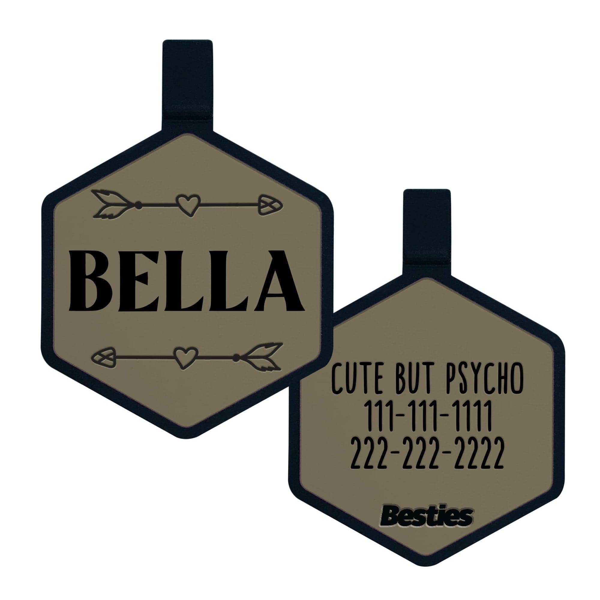 Besties Pets - Wild One Silicone Dog ID Tag: Flamingo Pink
