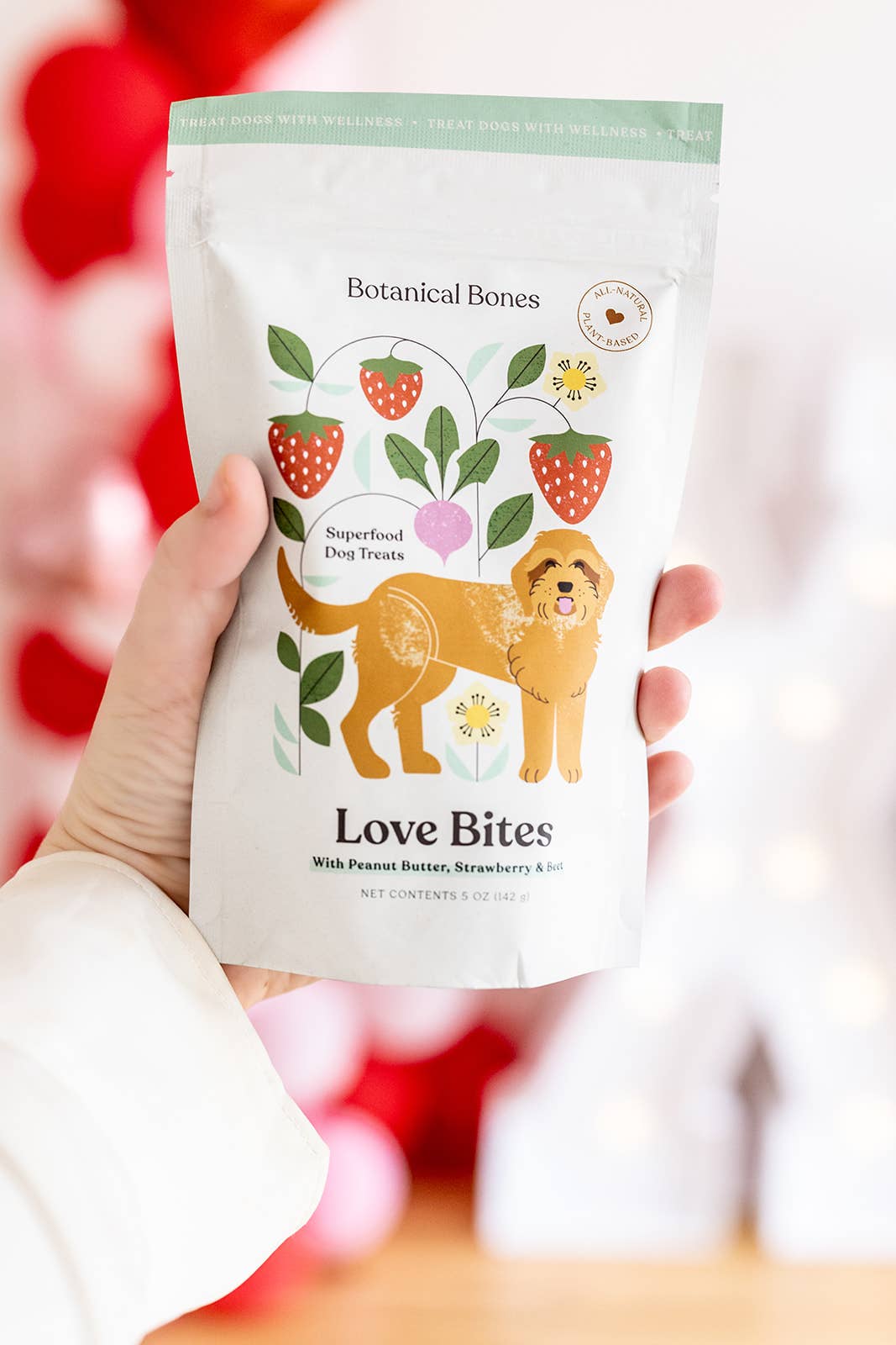 Botanical Bones- Love Bites, Strawberry & Peanut Butter (4oz)