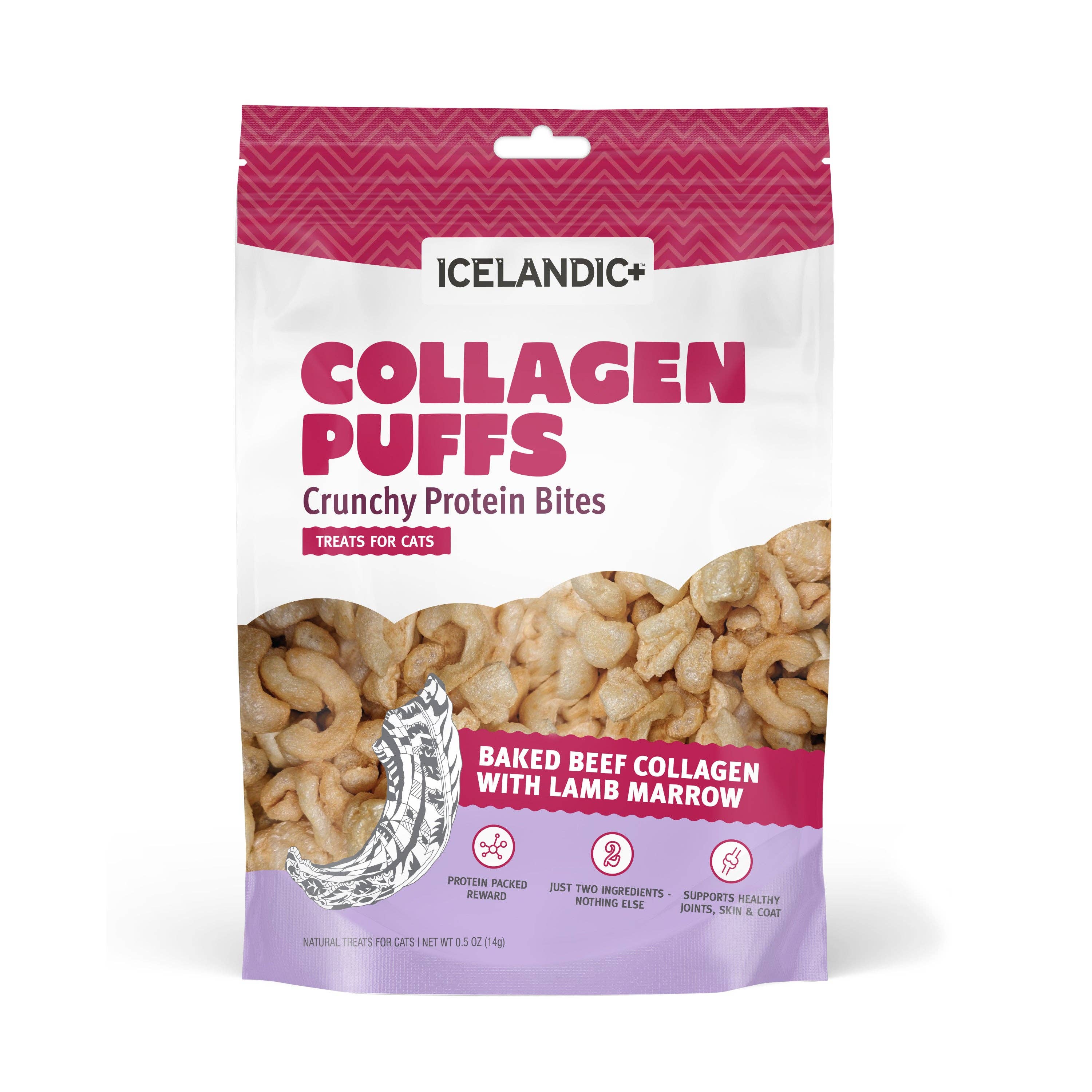 Icelandic+ - Beef Collagen Puffs with Marrow Treats for Cats: 0.5-oz Bag