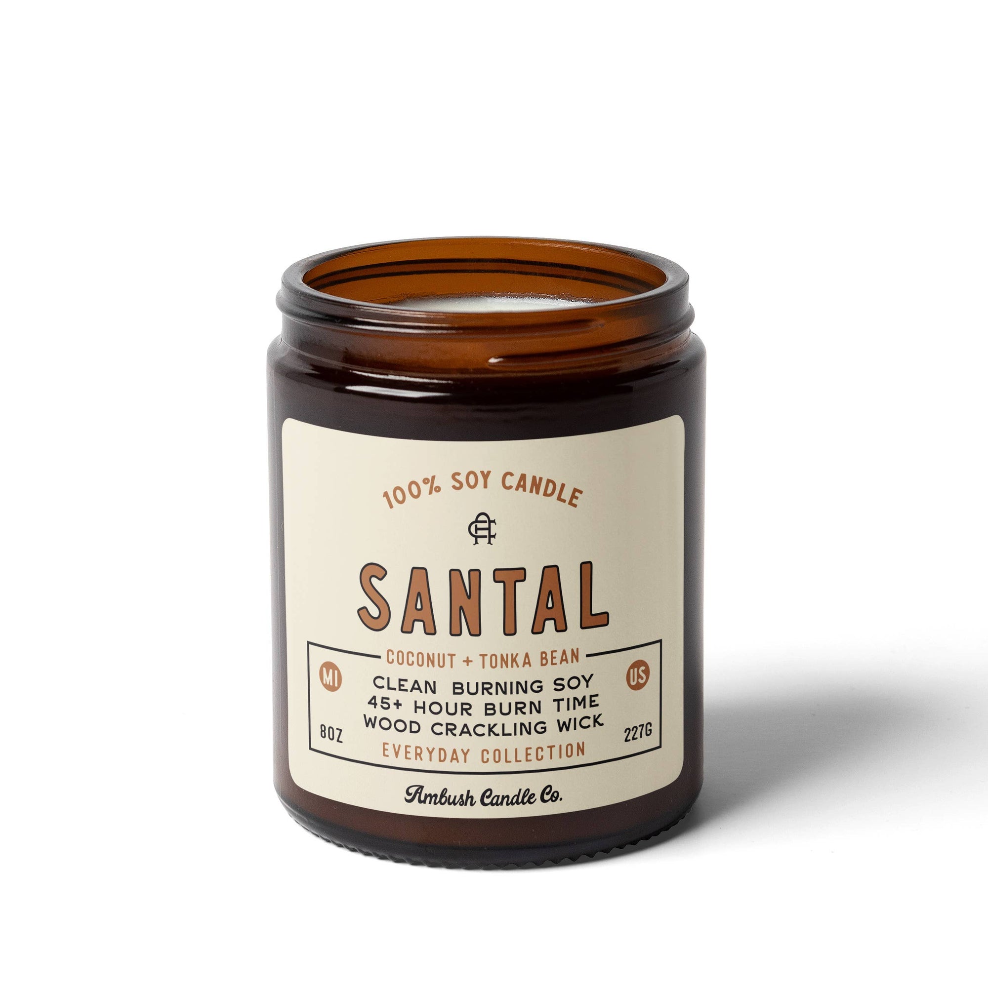 Ambush Candle Co. - Santal | Coconut + Tonka Bean 8oz Soy Candle